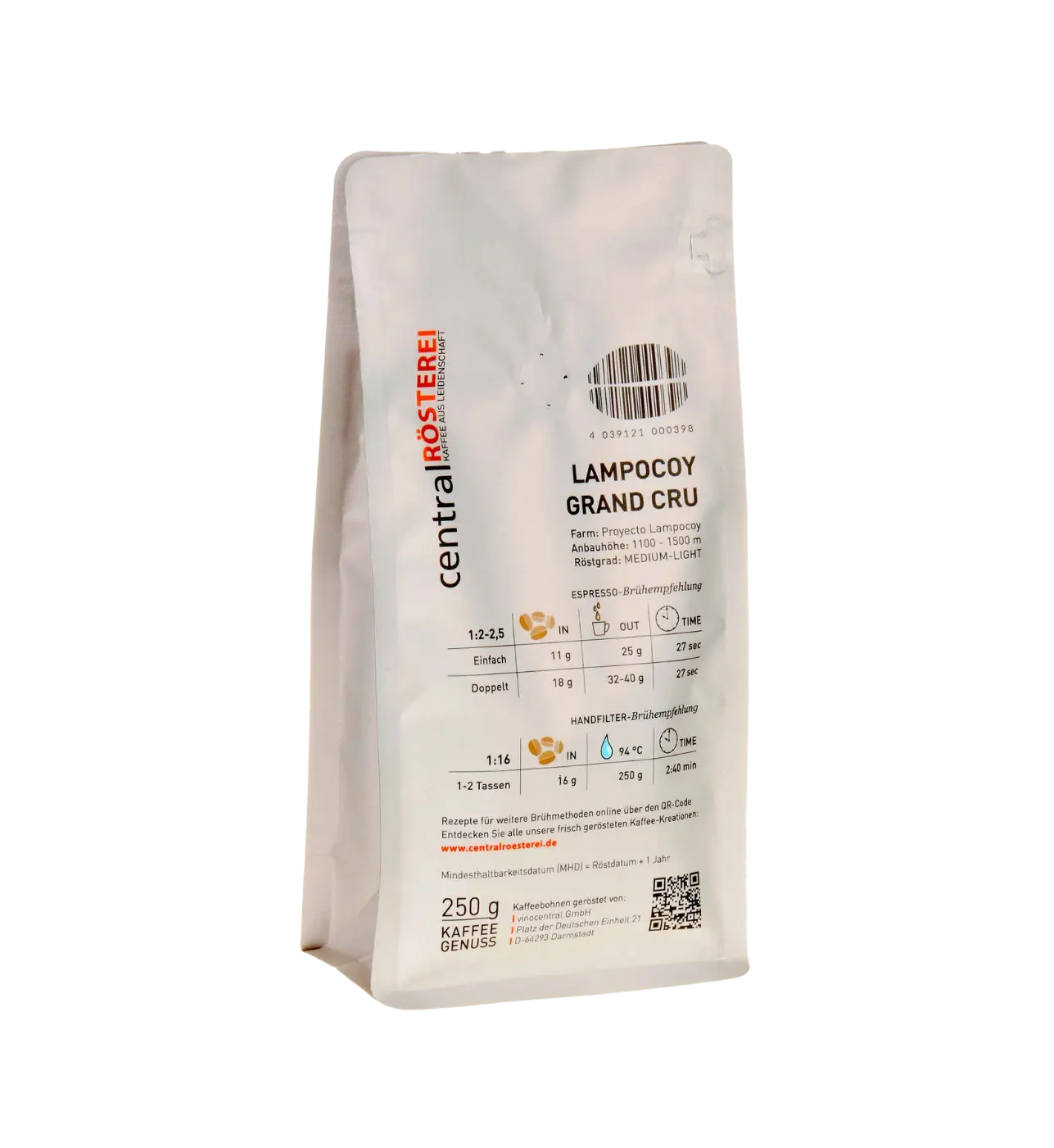 CentralRösterei Guatemala Lampocoy Grand Cru Arabica Vollmundig Mit Noten Karamell Und Charaktervoll Kaffee