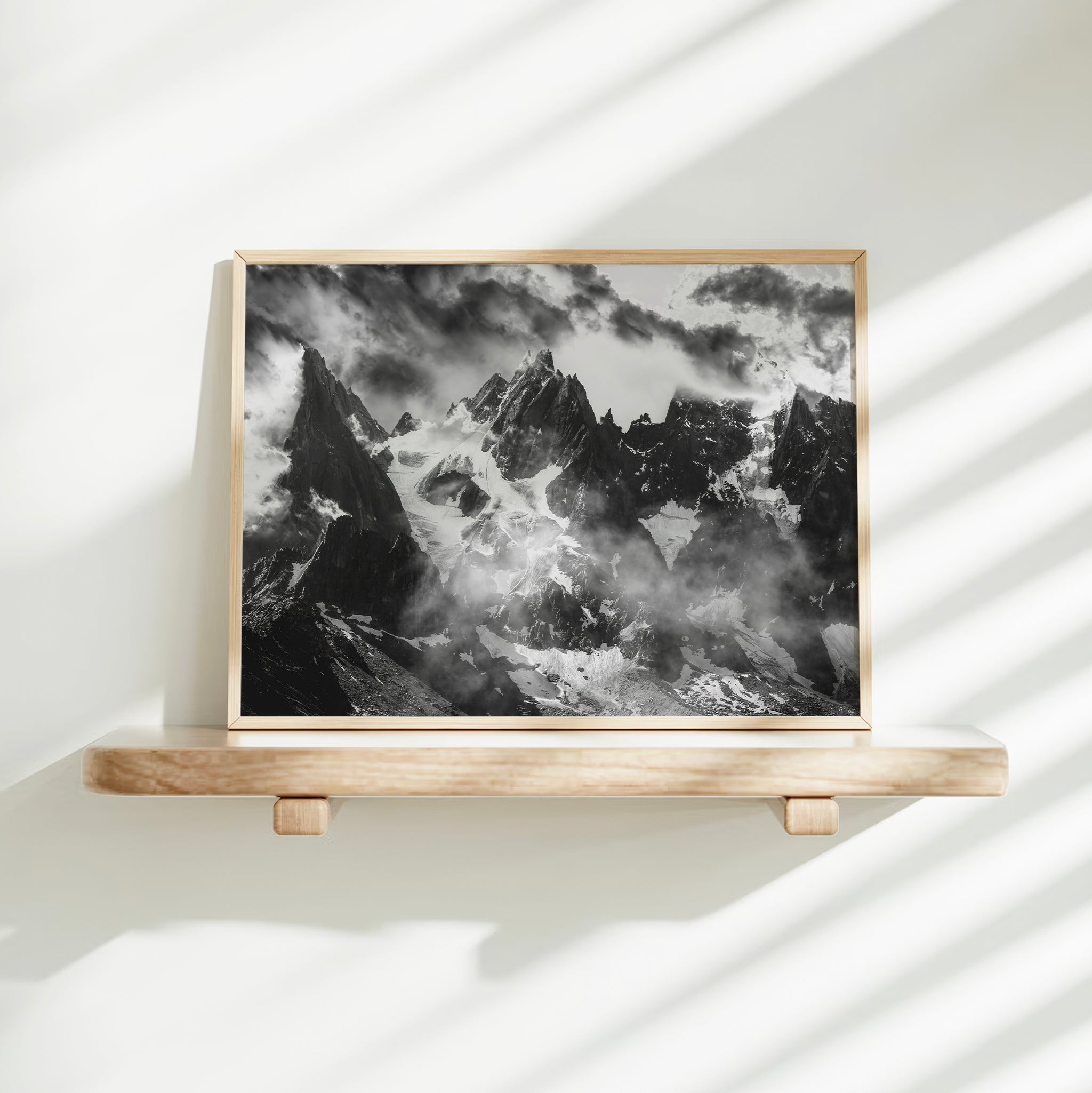 Needles of Chamonix Black and White Photography Wall Art