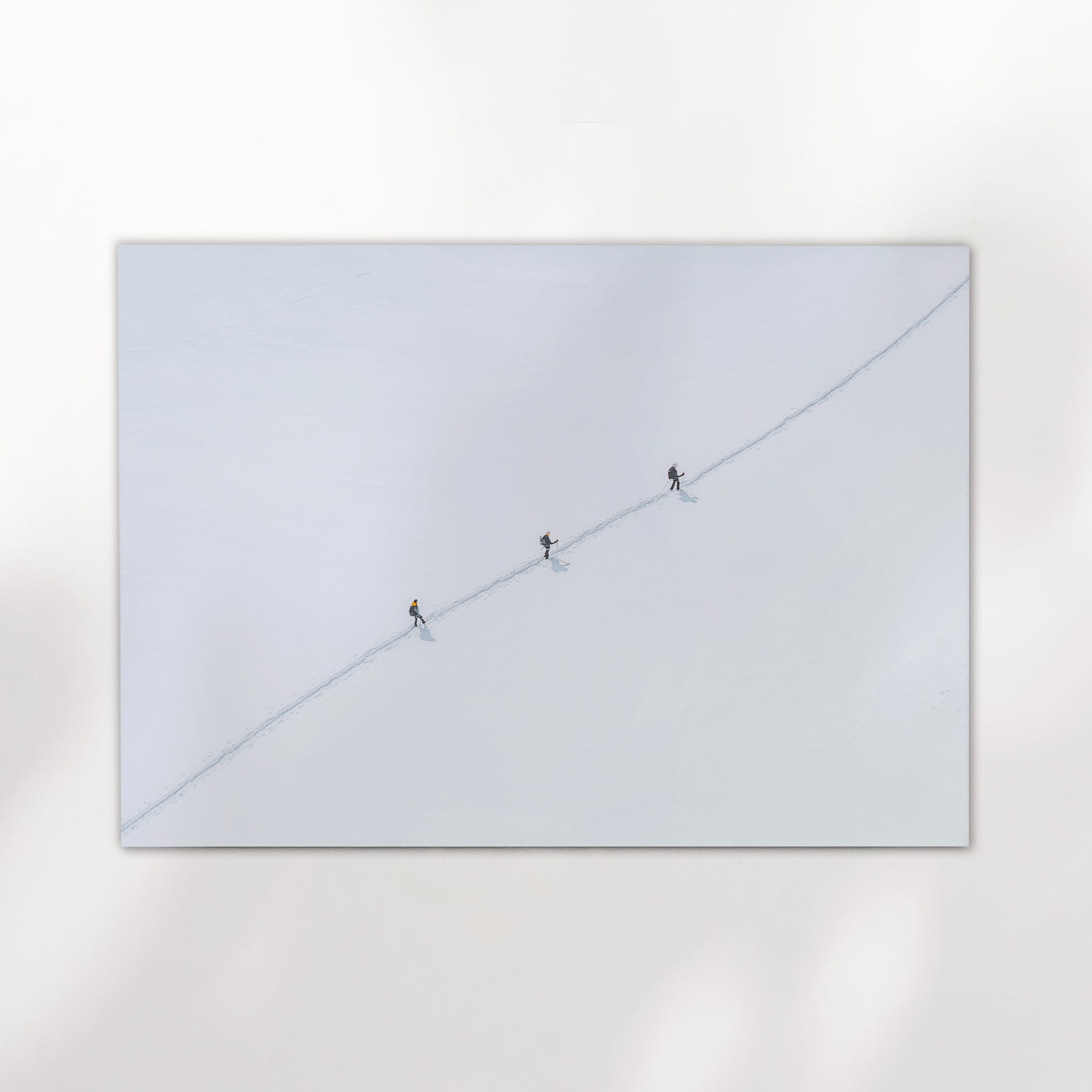 Three Mountaineers Traversing Vallee Blanche | Chamonix Wall Art