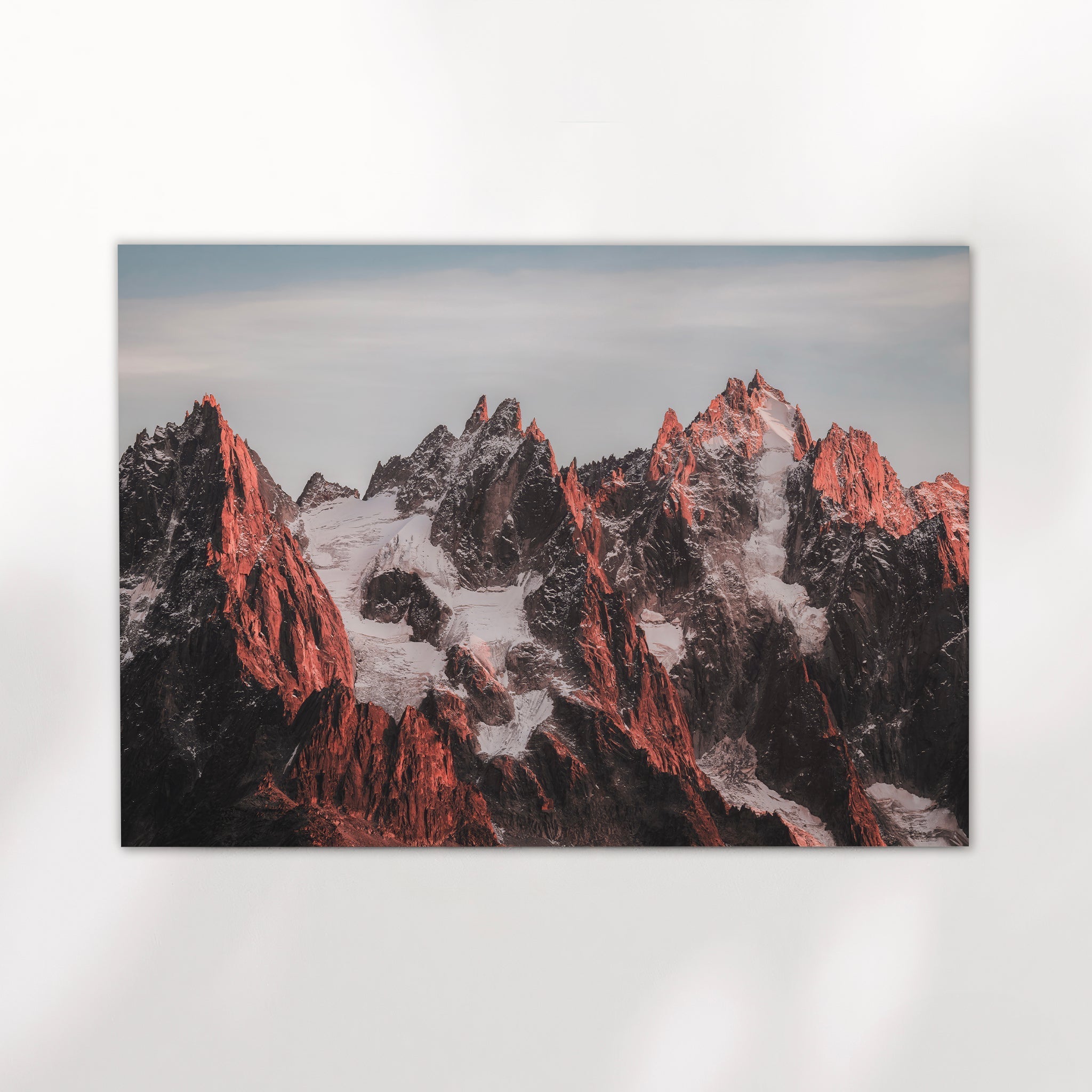 Aiguilles of Mont Blanc Wall Art – Alpine Sunset Photography Print