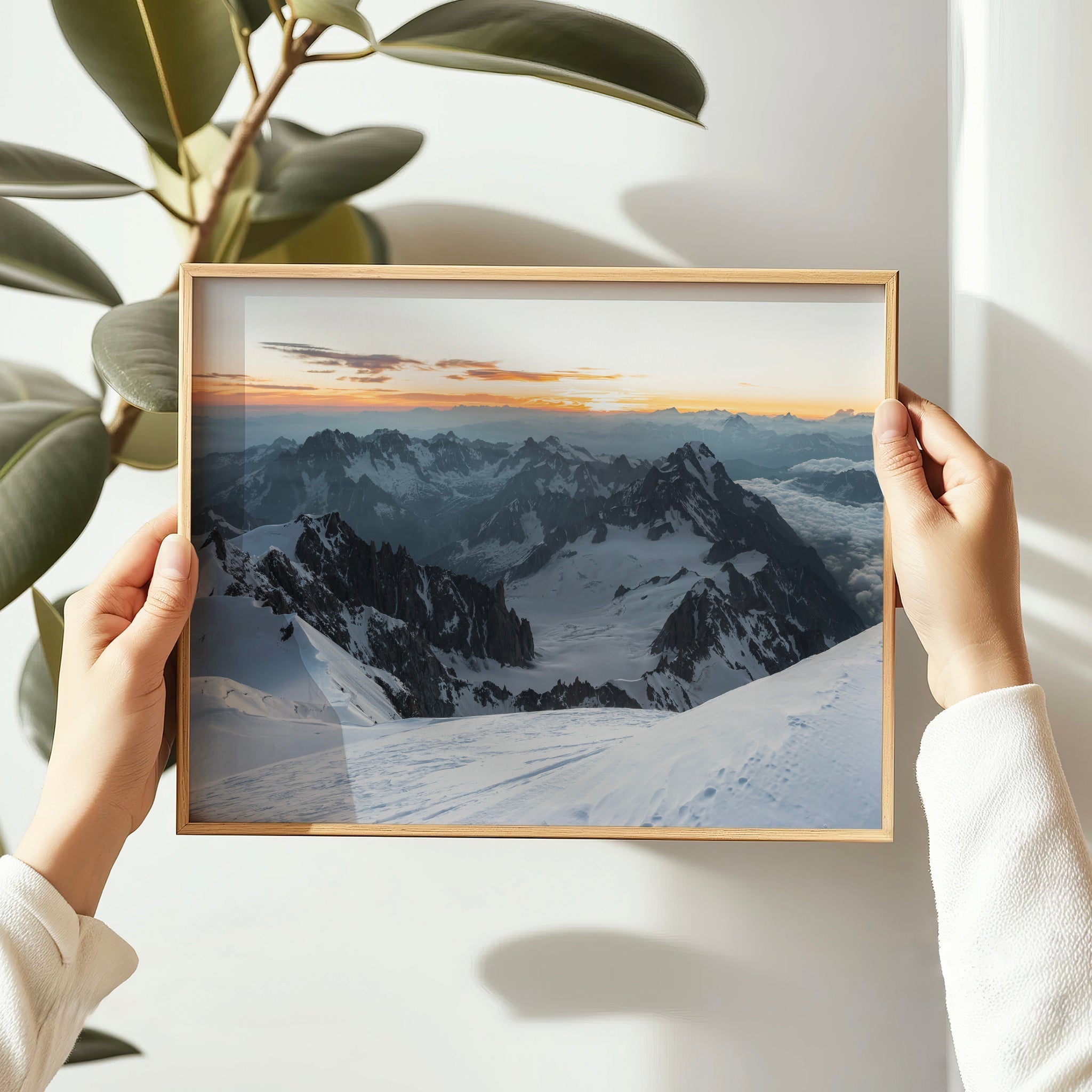Mont Blanc Summit Wall Art Print – Stunning Alpine Landscape at Sunrise