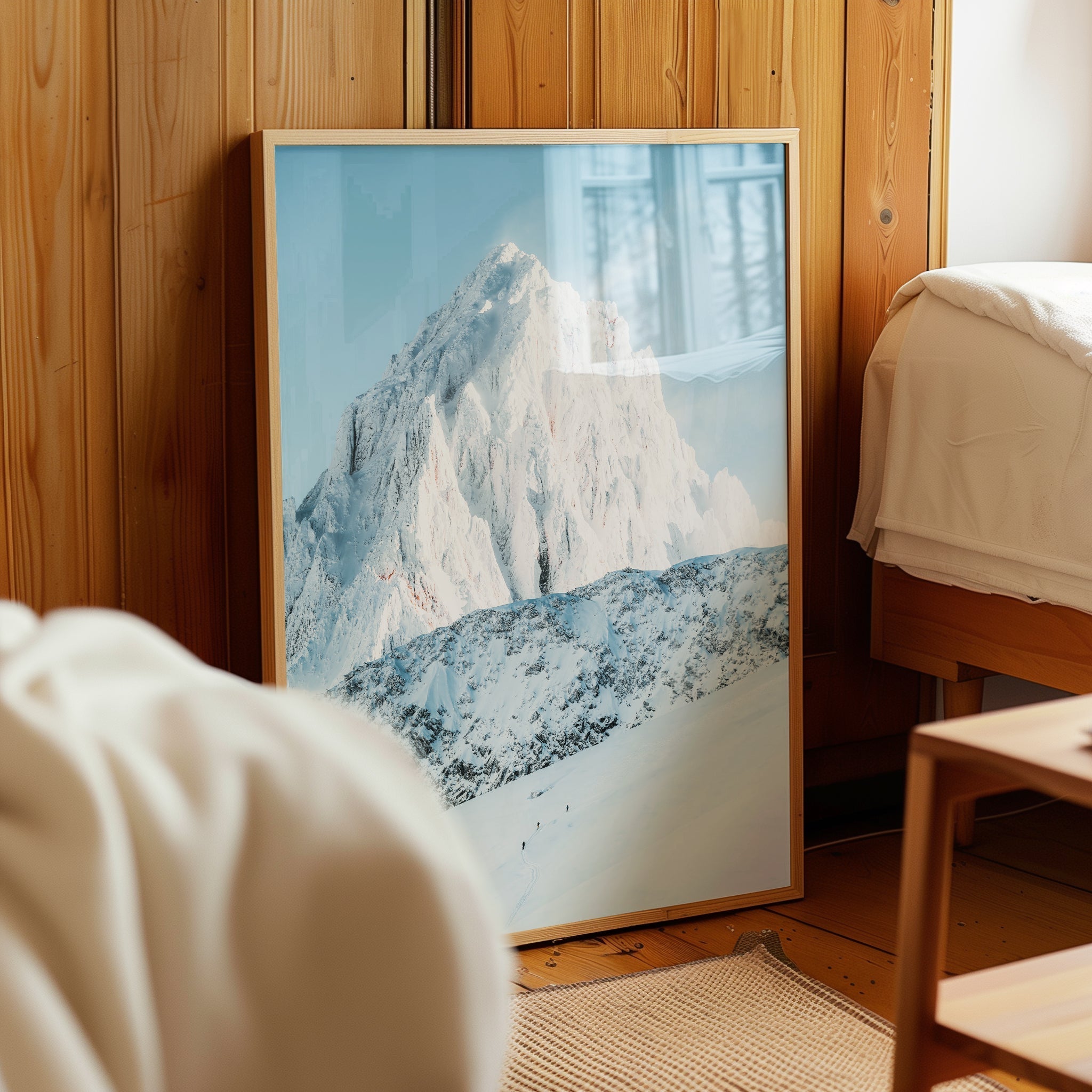 Three Ski Tourers in Chamonix - Alpine Wall Art