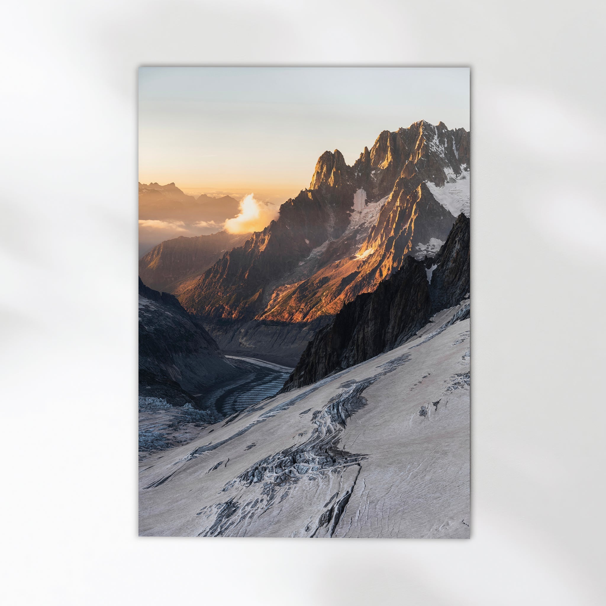Mer de Glace Print – Chamonix Glacier and Vallée Blanche Wall Art
