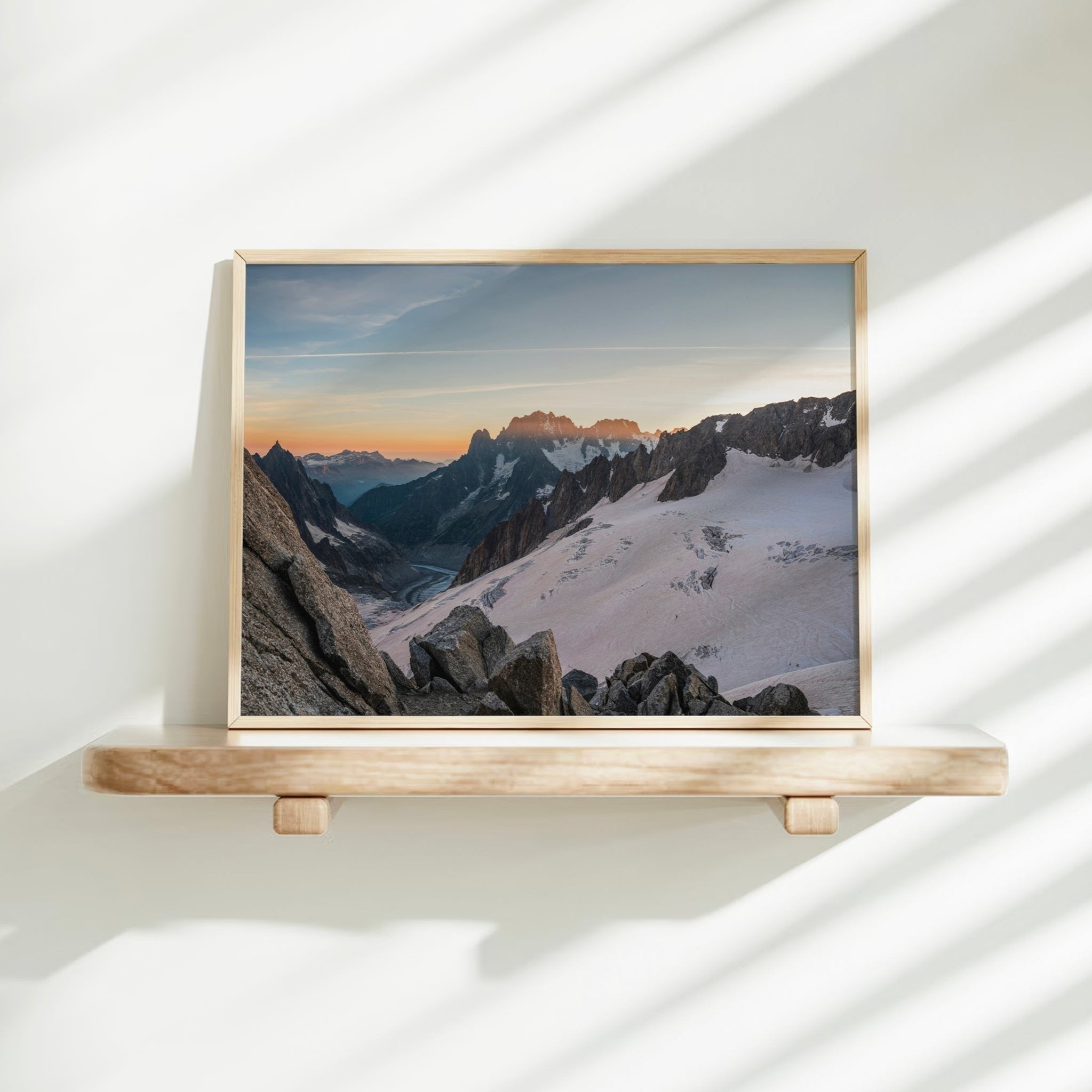 Mer de Glace Sunset Wall Art Print – Chamonix Glacier Photography