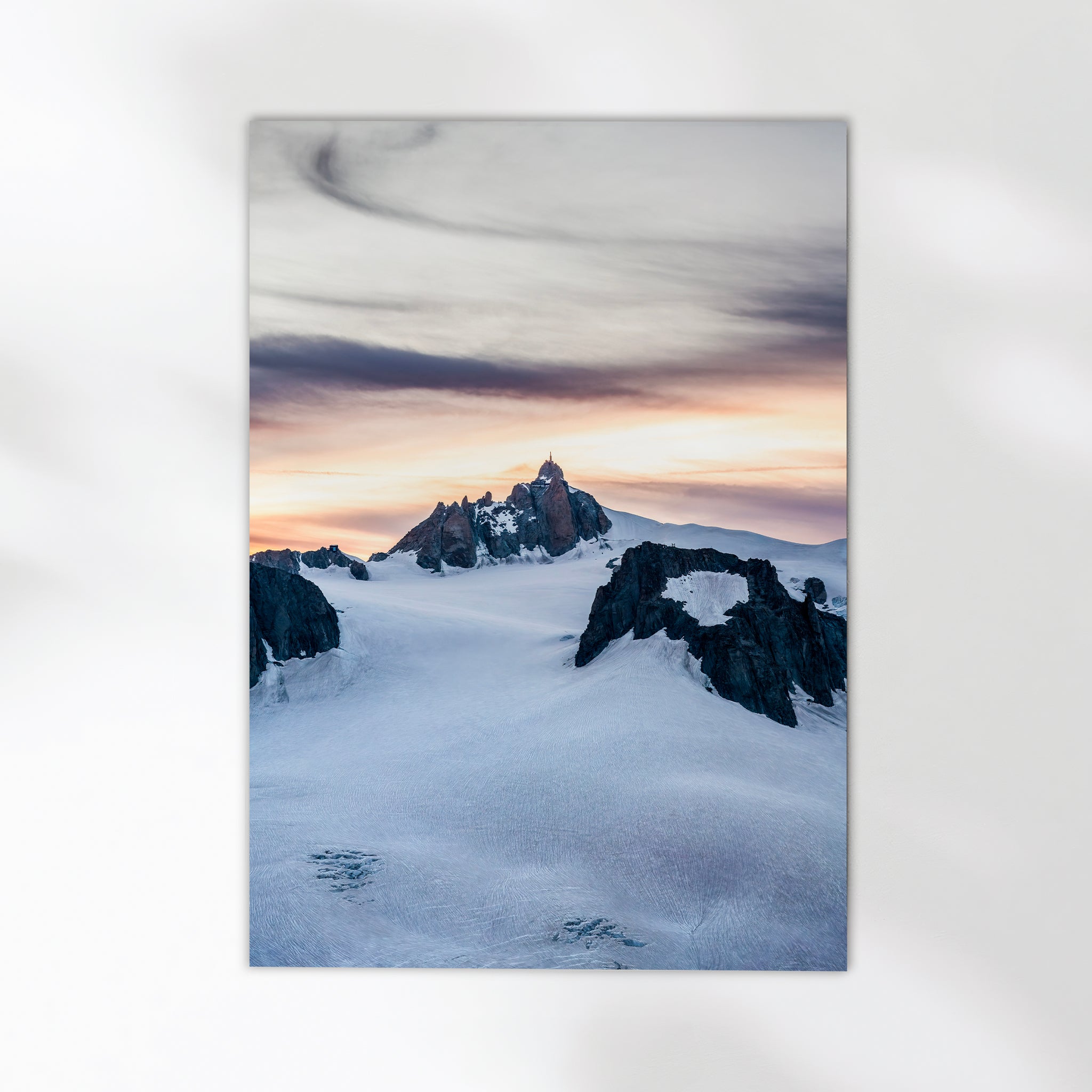 Aiguille du Midi Sunset Print – Glacier Wall Art from Chamonix Alps