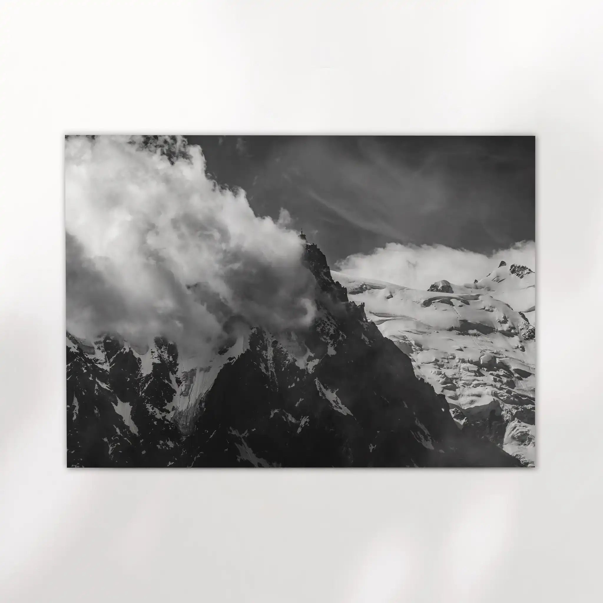 Aiguille du Midi Wall Art Print – Black and White Mountain Photography by Chamonix Prints