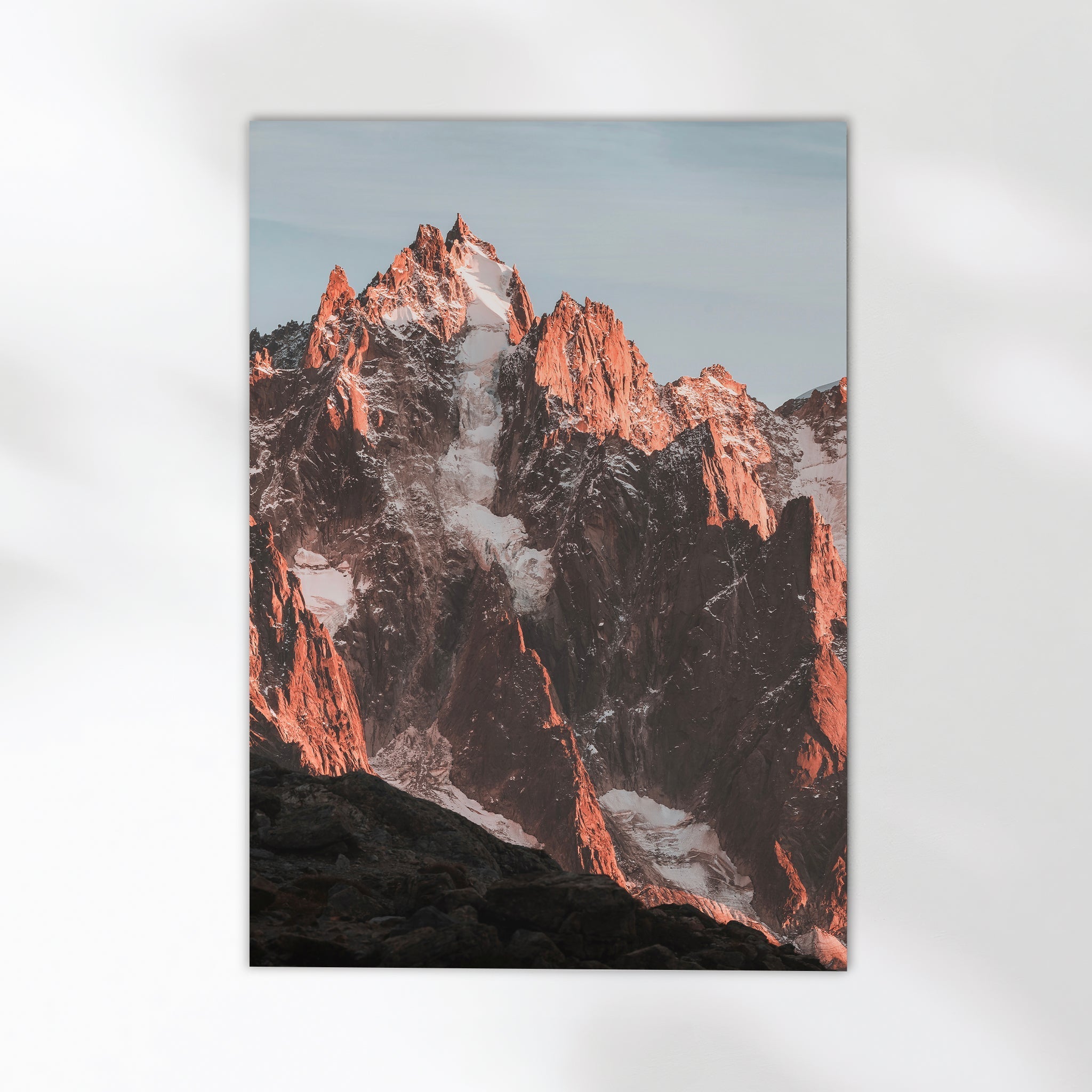 Aiguille de Chamonix Sunset Wall Art | Alpine Mountain Print
