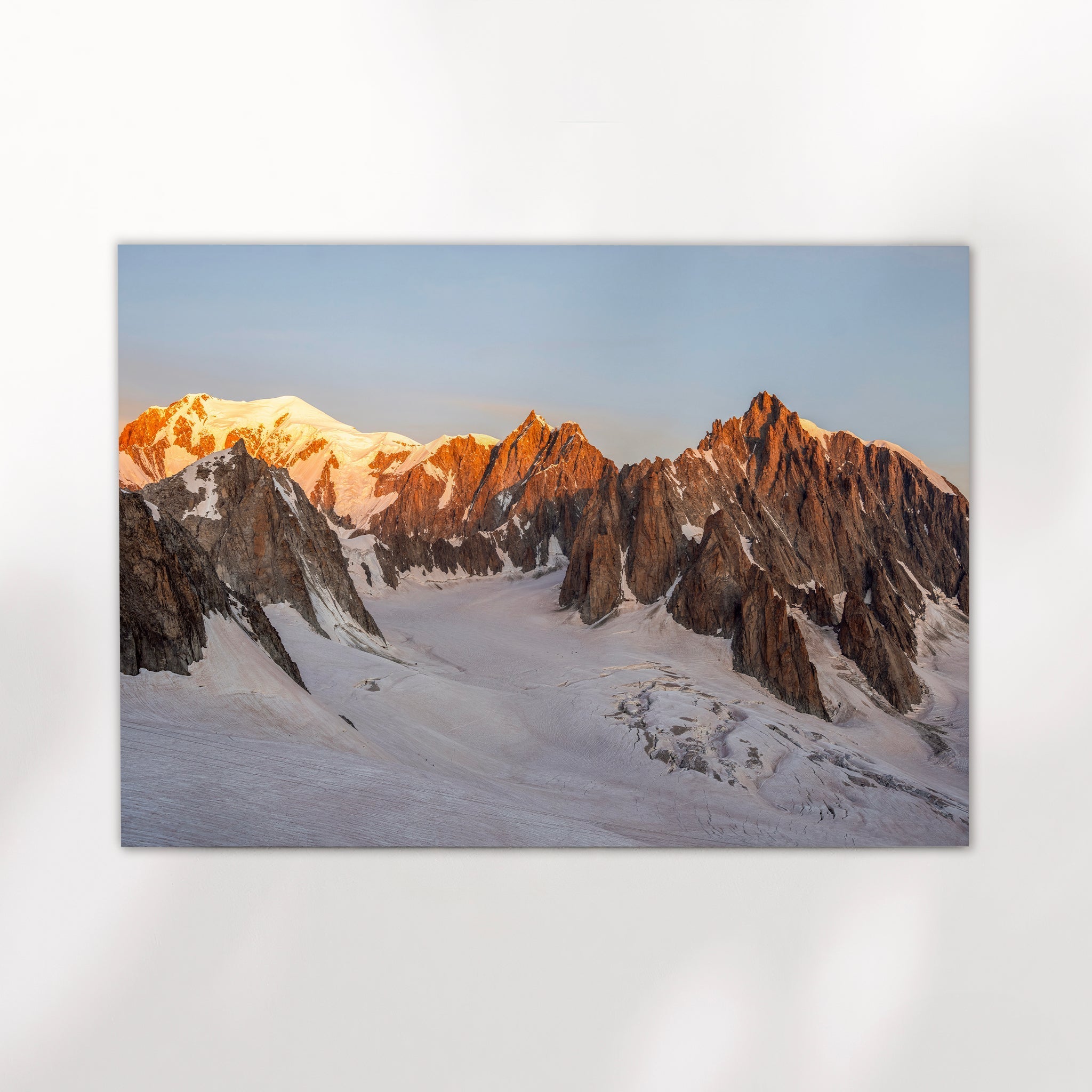Mont Blanc, Mont Maudit & Mont Blanc du Tacul Sunrise Wall Art Print