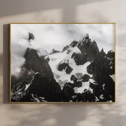 Black and White Needles of Chamonix Photography Print | Mountain Wall Art