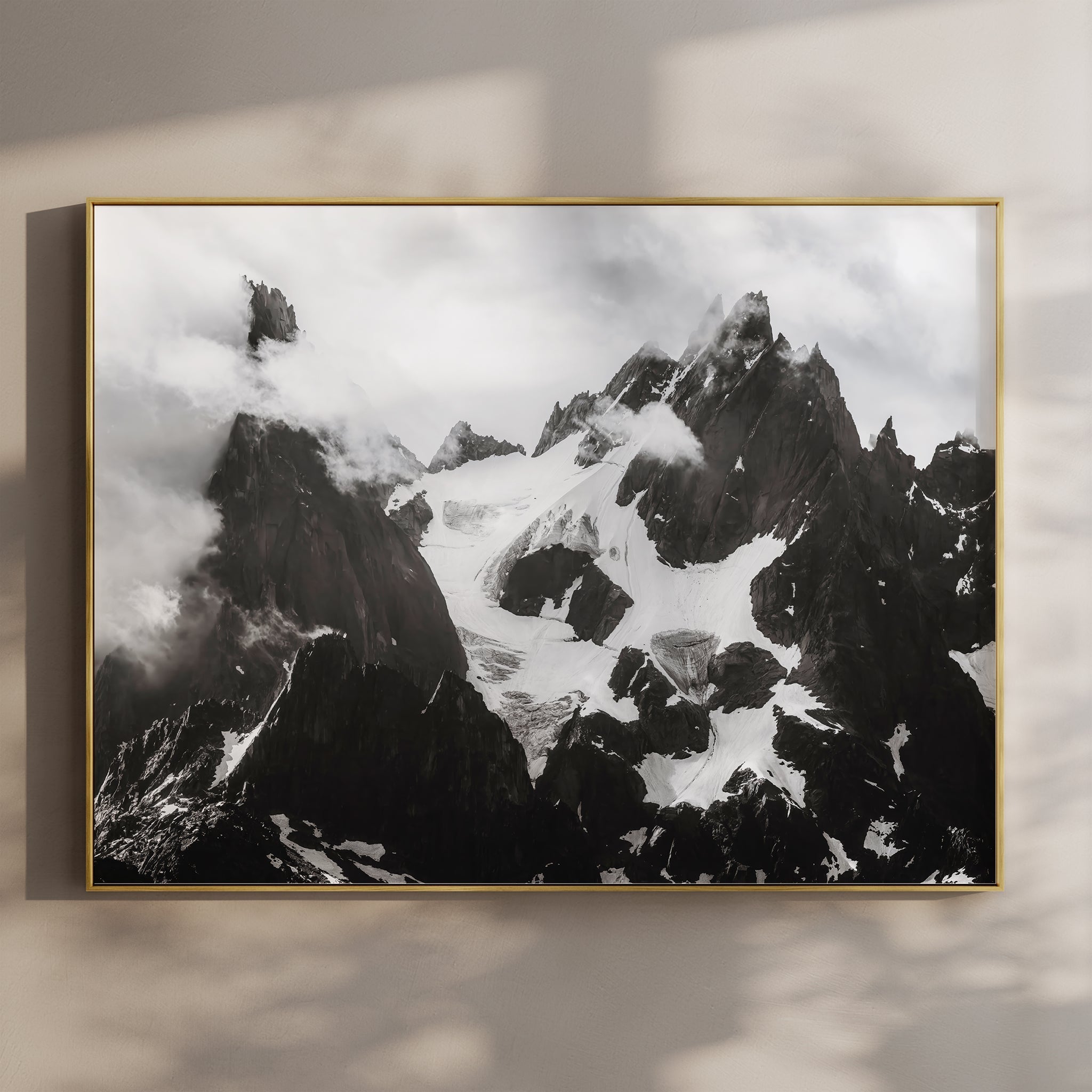 Black and White Needles of Chamonix Photography Print | Mountain Wall Art