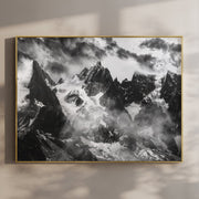 Needles of Chamonix Black and White Photography Wall Art