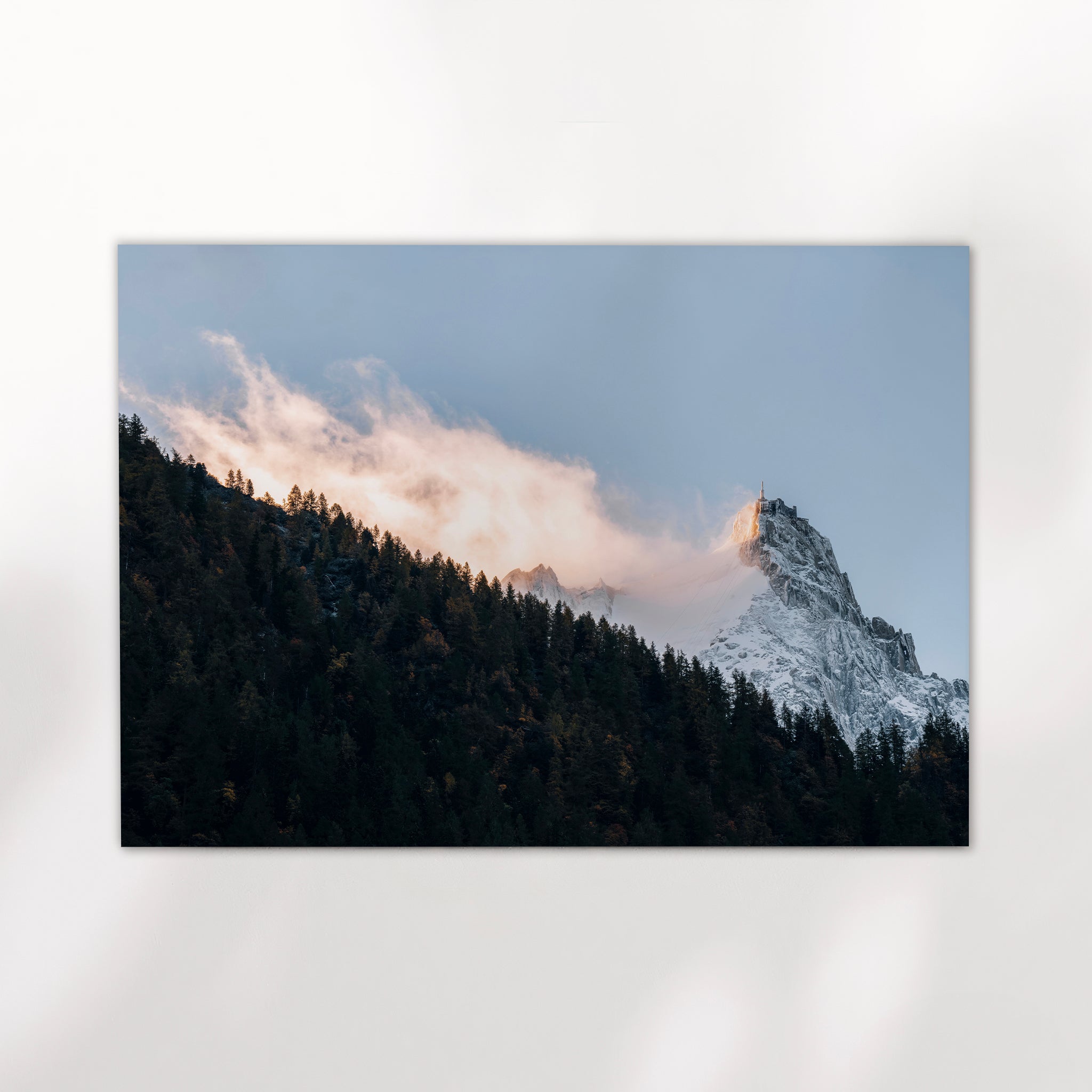 Aiguille du Midi Chamonix Wall Art – Golden Light Mountain Print