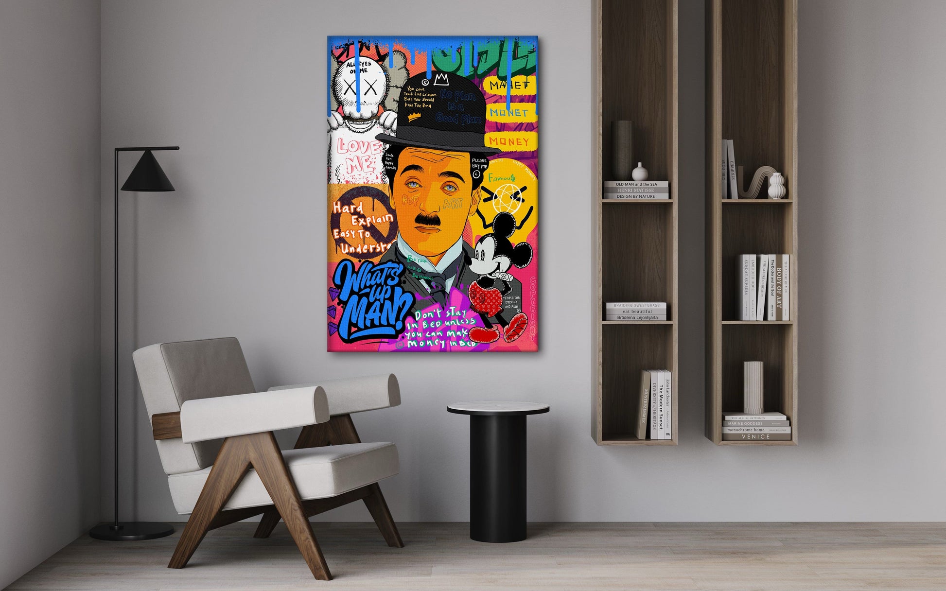 Charlie Chaplin - Leinwandbild Pop Art by SimpleCanvas
