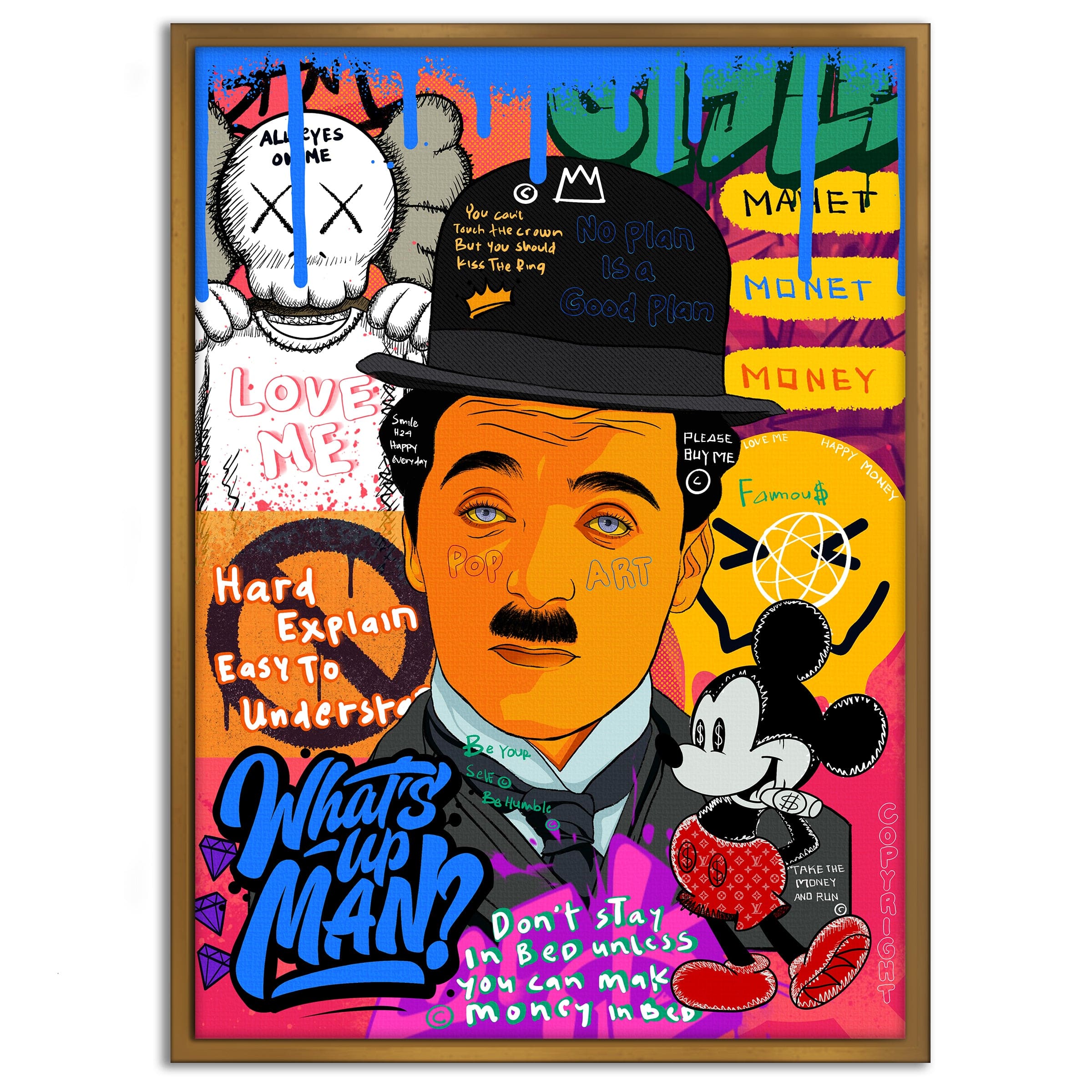 Charlie Chaplin - Leinwandbild Pop Art by SimpleCanvas