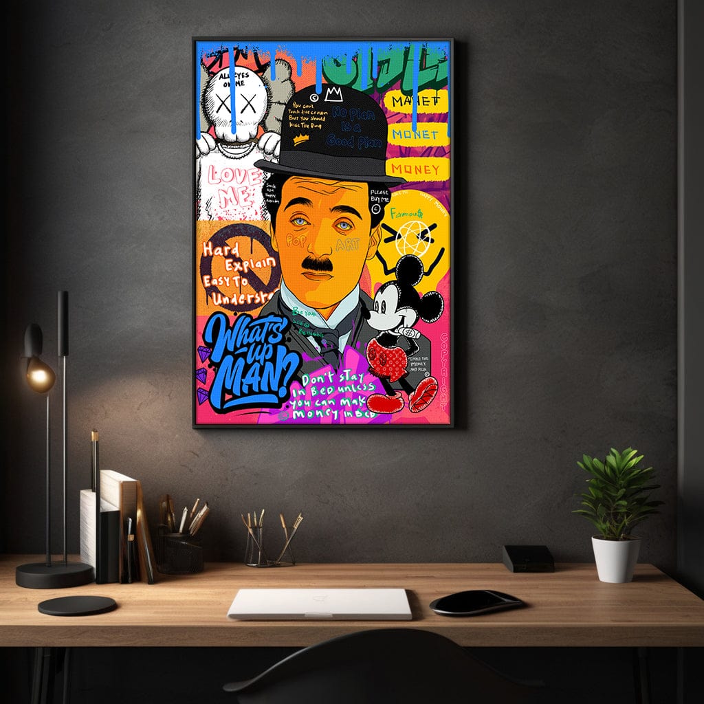Charlie Chaplin - Leinwandbild Pop Art by SimpleCanvas