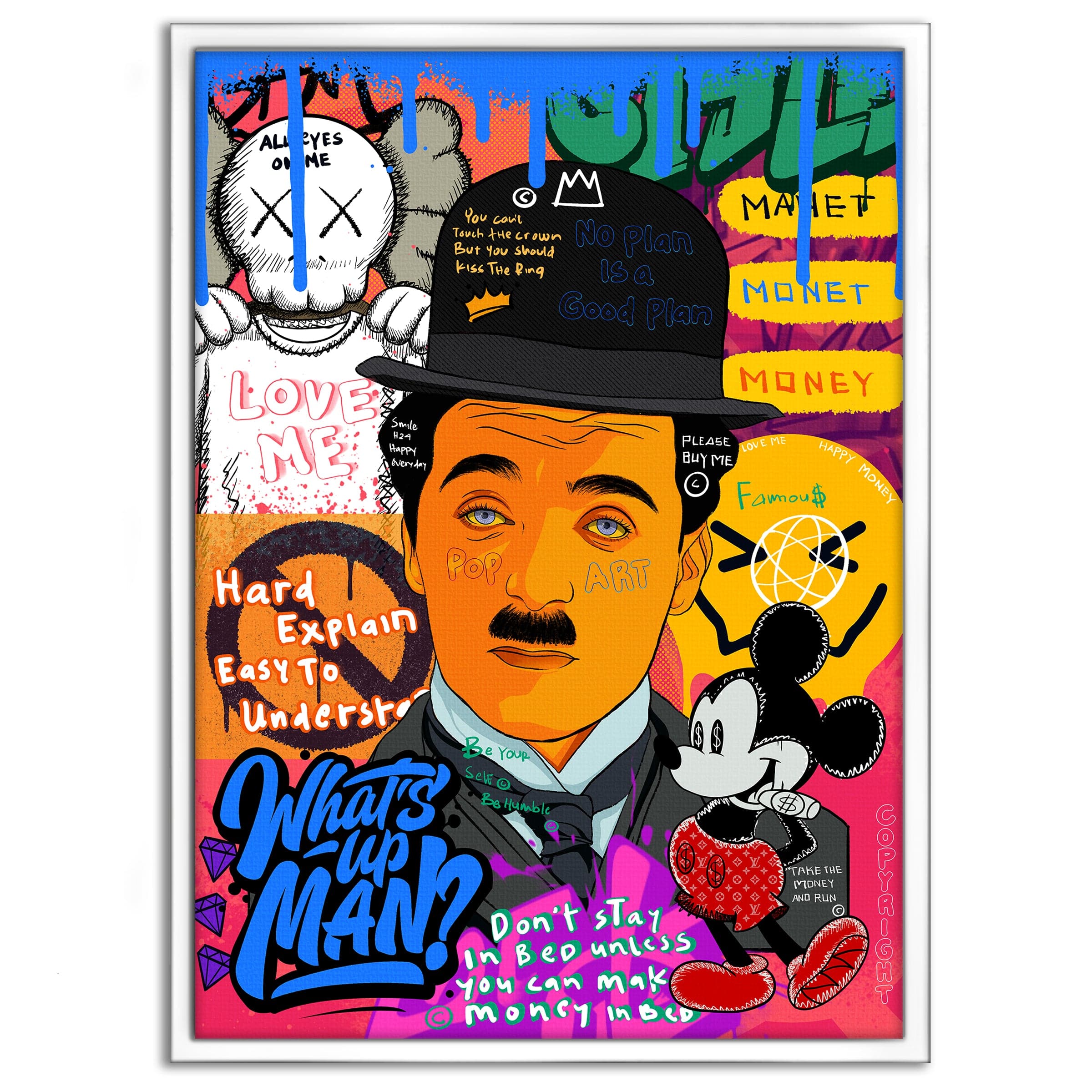 Charlie Chaplin - Leinwandbild Pop Art by SimpleCanvas