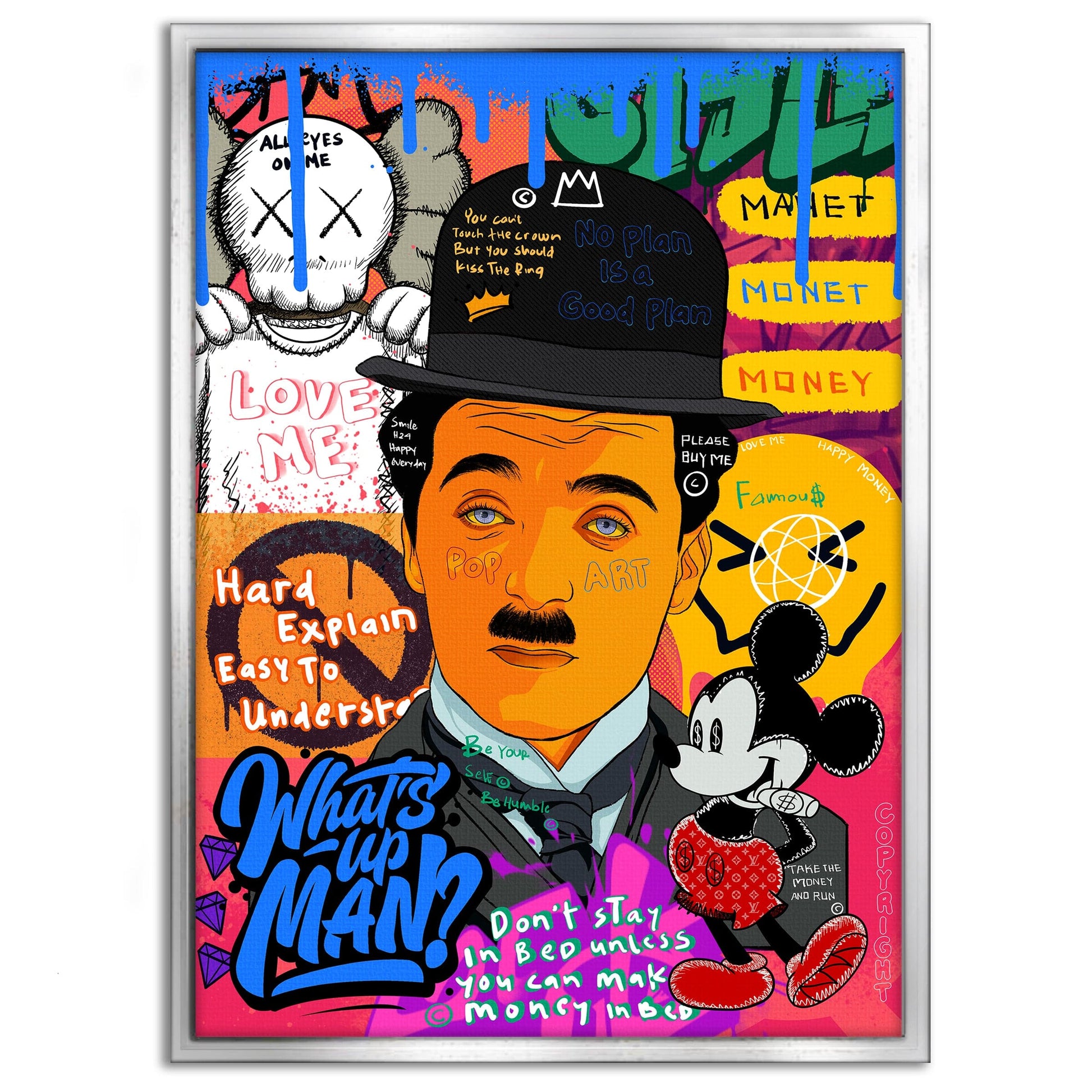 Charlie Chaplin - Leinwandbild Pop Art by SimpleCanvas