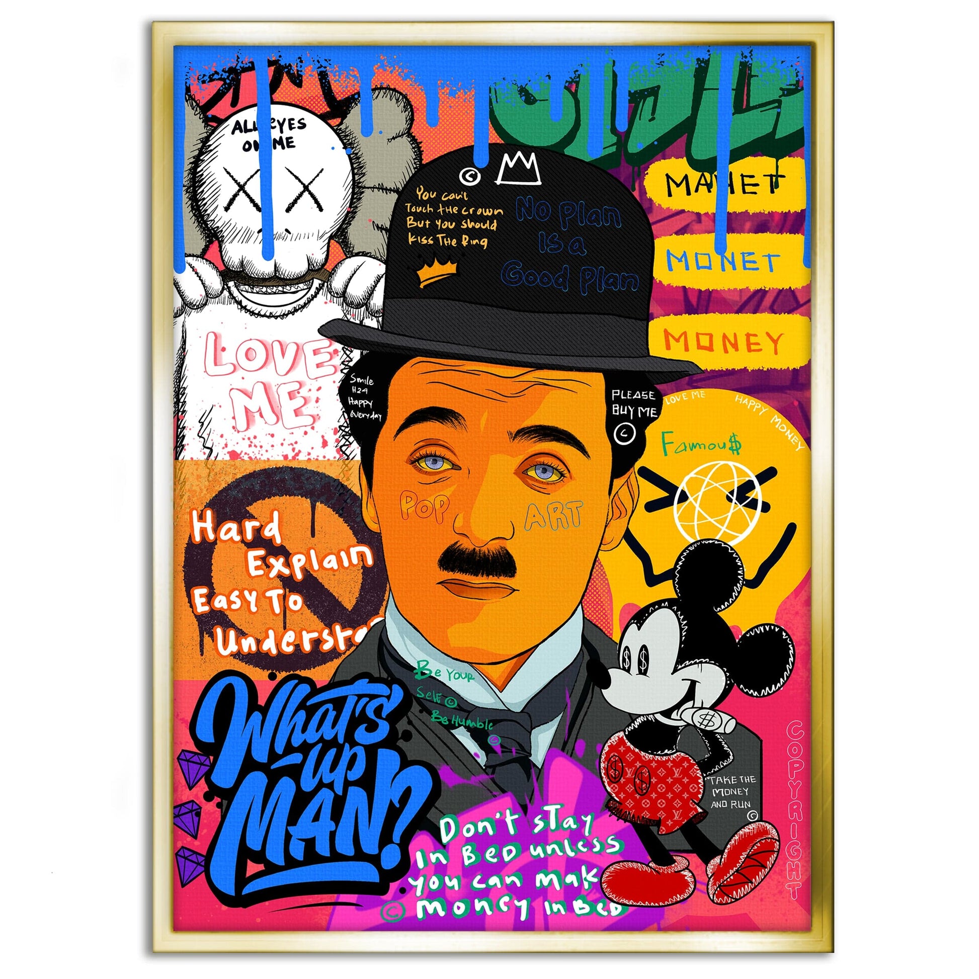 Charlie Chaplin - Leinwandbild Pop Art by SimpleCanvas