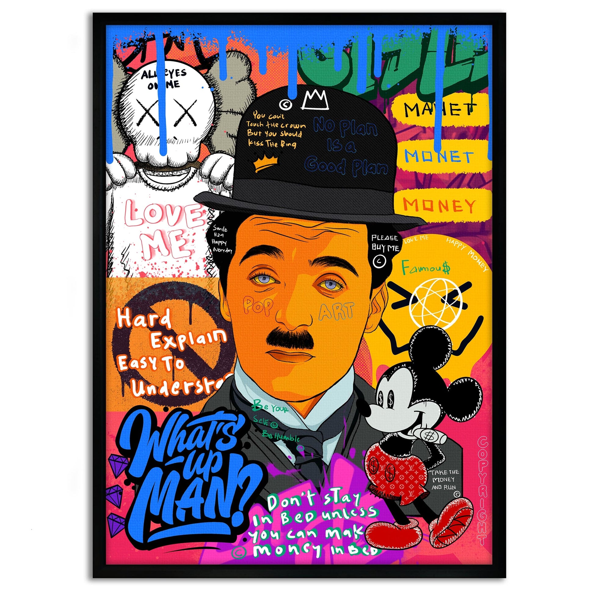 Charlie Chaplin - Leinwandbild Pop Art by SimpleCanvas