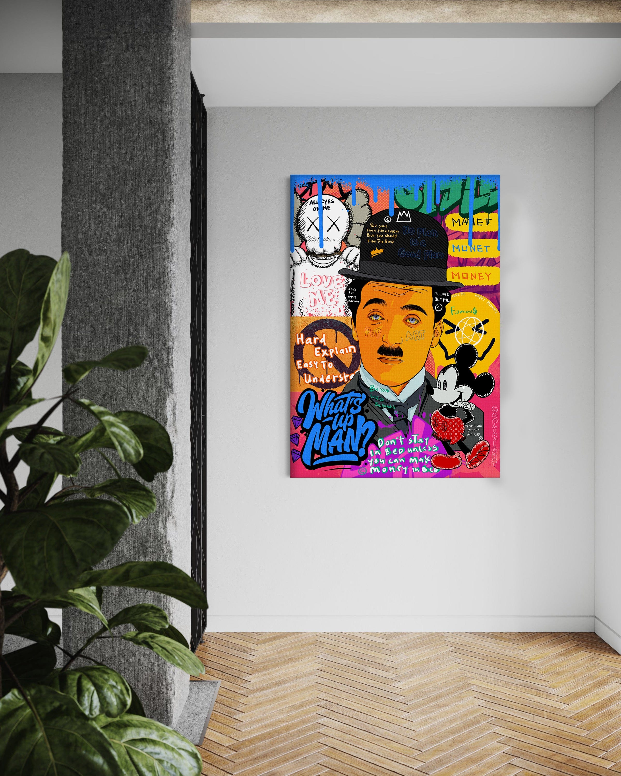 Charlie Chaplin - Leinwandbild Pop Art by SimpleCanvas