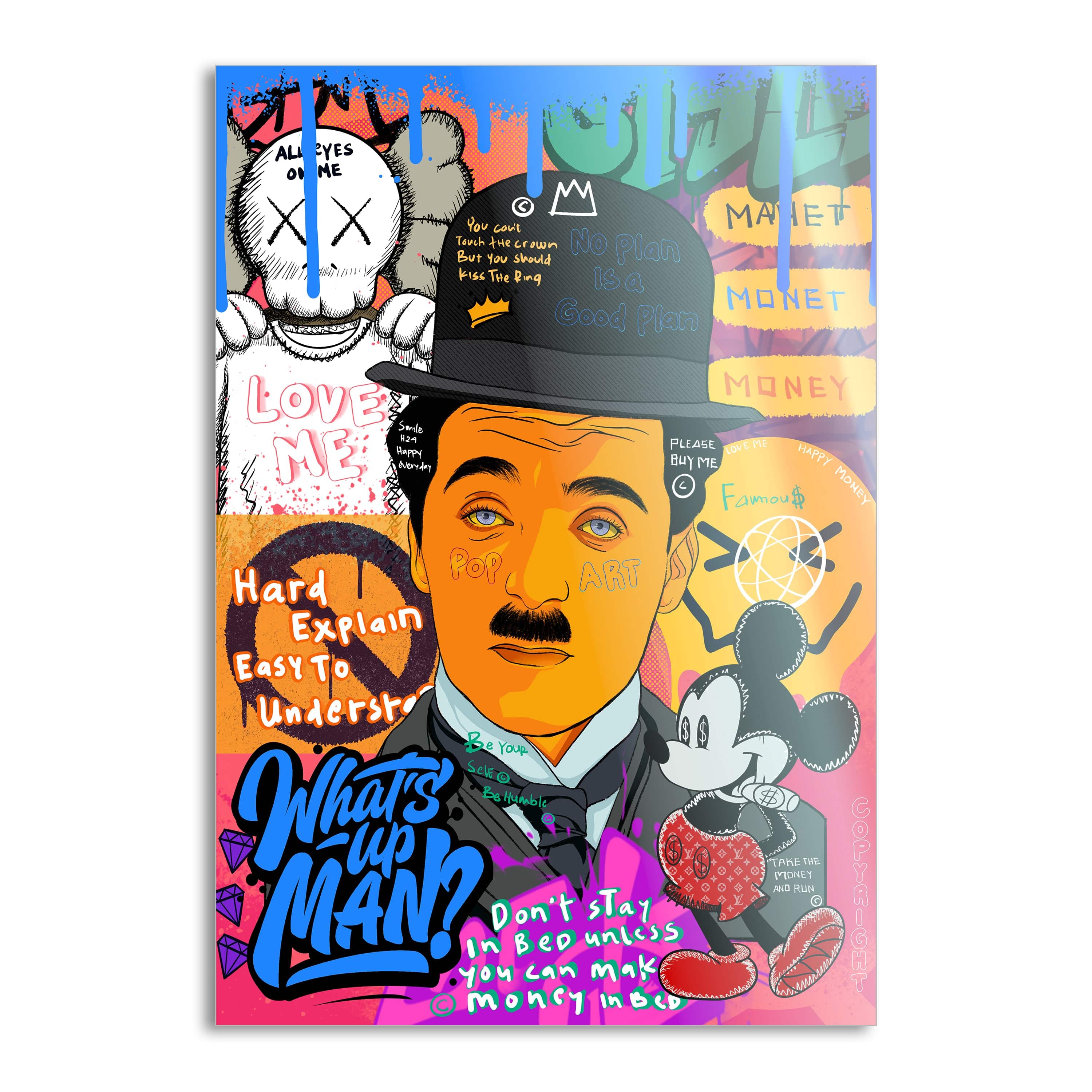 Charlie Chaplin - Leinwandbild Pop Art