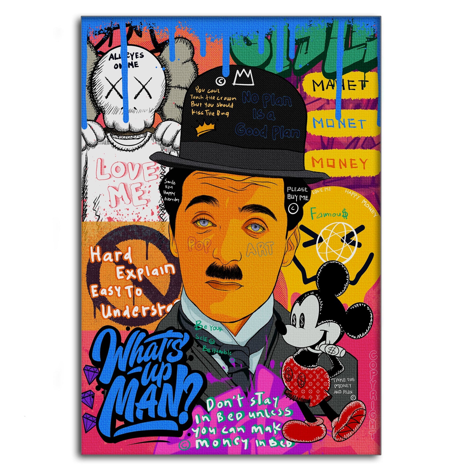 Charlie Chaplin - Leinwandbild Pop Art by SimpleCanvas