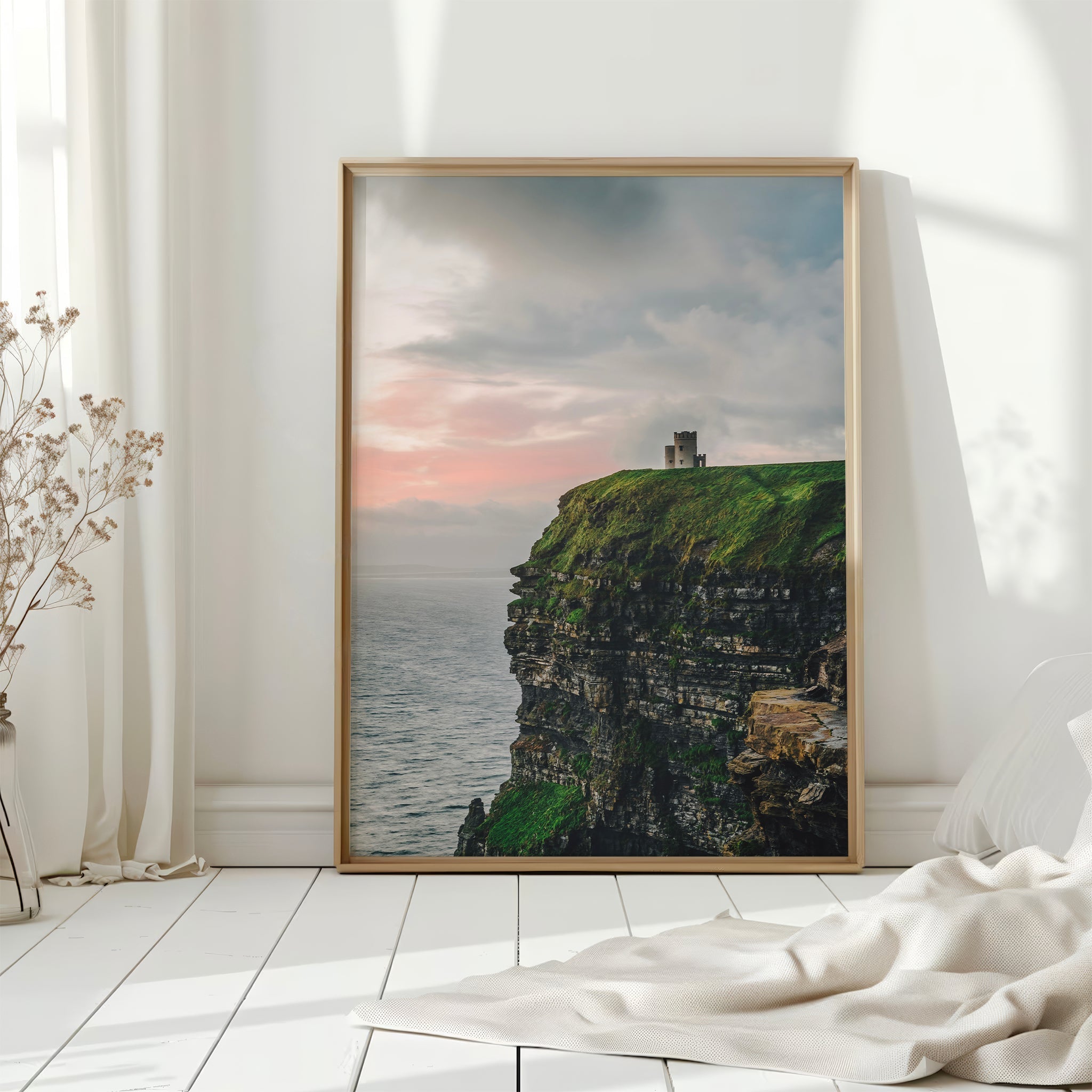 Cliffs of Moher Tower at Sunset – Irish Coastal Wall Art Print