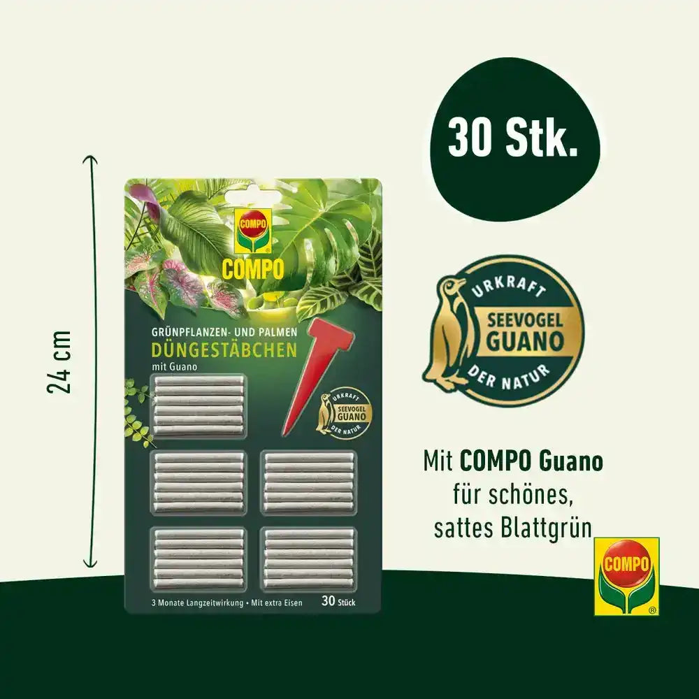 COMPO Grünpflanzen- und Palmen Düngestäbchen mit Guano