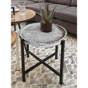 Beistelltisch - ø46xH45cm rund - Omaha - Metall-Gestell altsilber