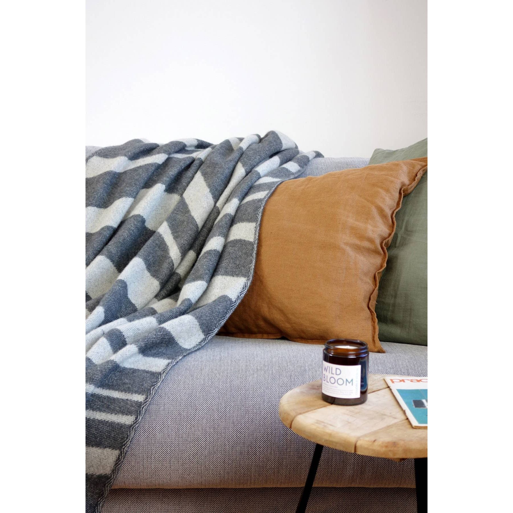 Wolldecke / Kuscheldecke - dunkles Granit - Schurwolle