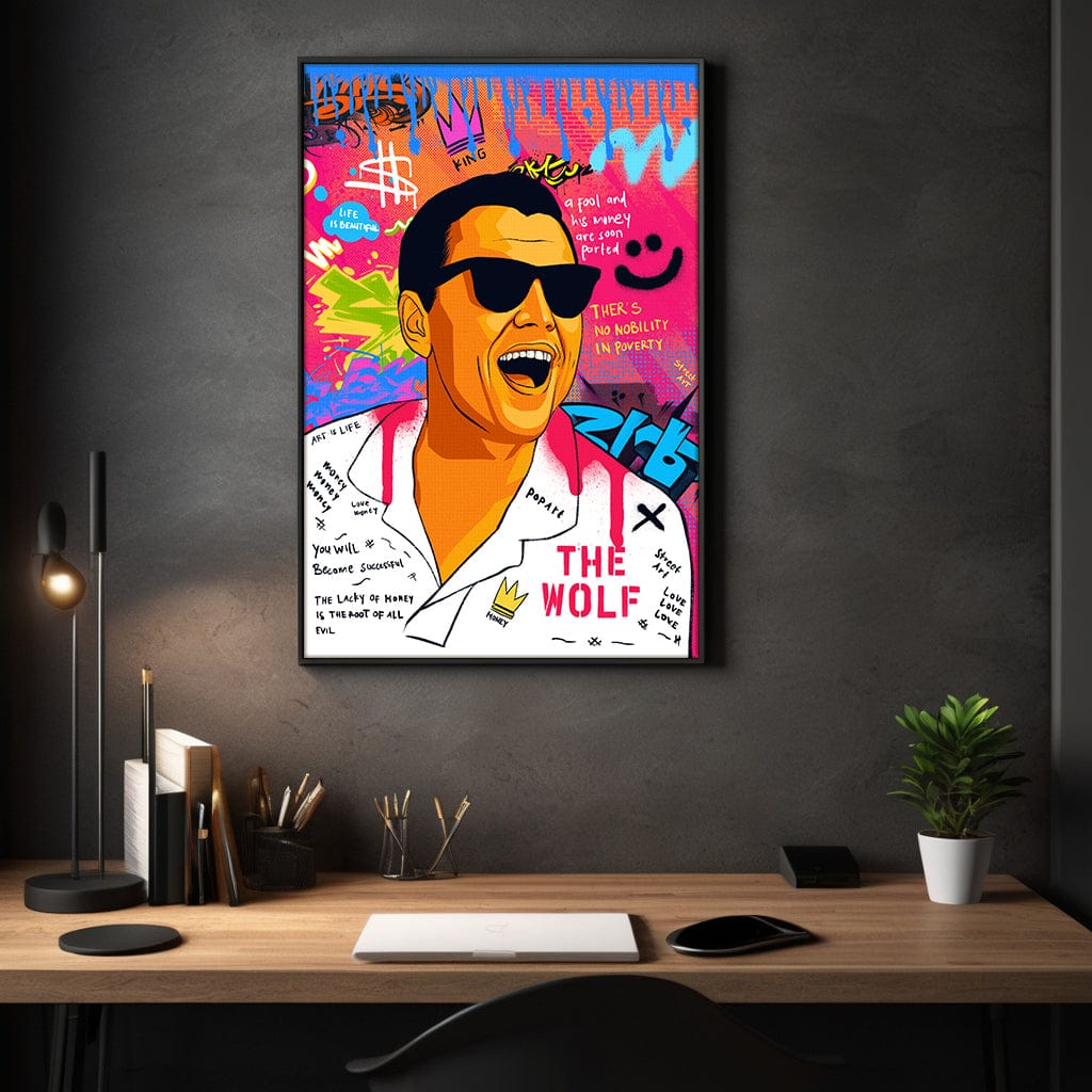 DiCaprio Wolf of Wallstreet - Leinwandbild Pop Art by SimpleCanvas