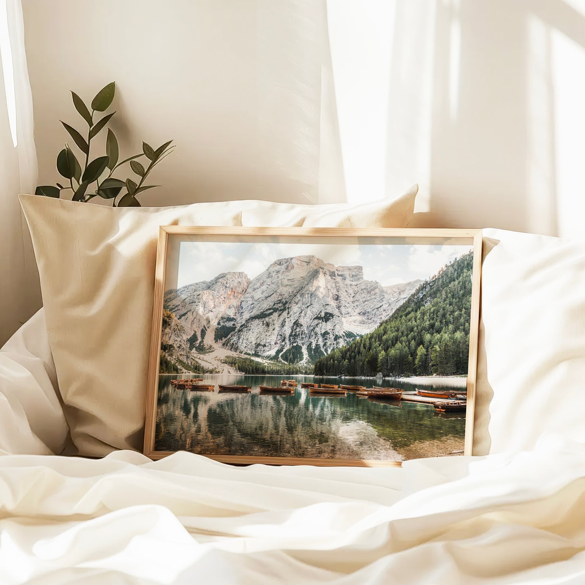 Lago di Braies Dolomites Print – Alpine Lake Photography Wall Art