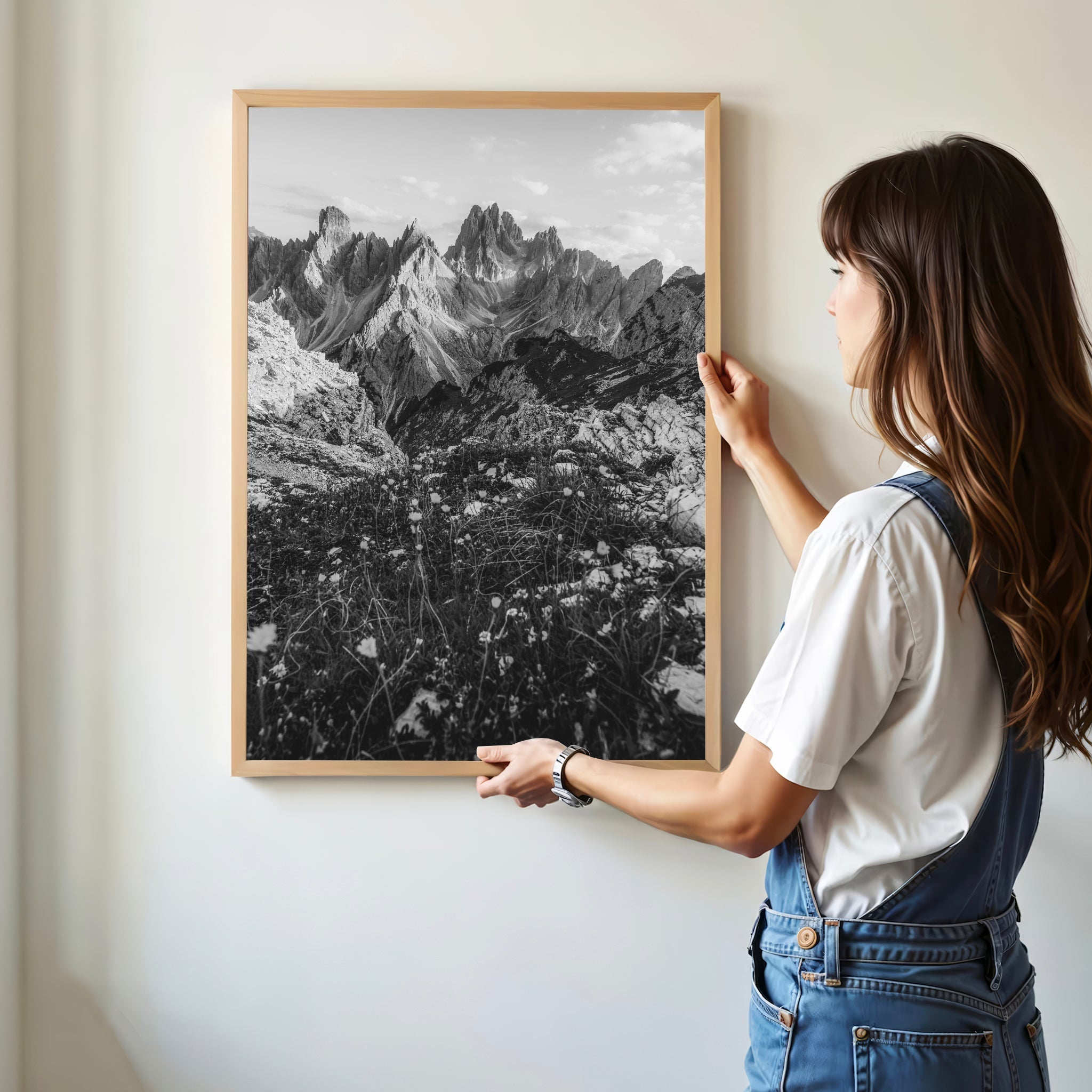 Cadini di Misurina – Black and White Dolomites Print