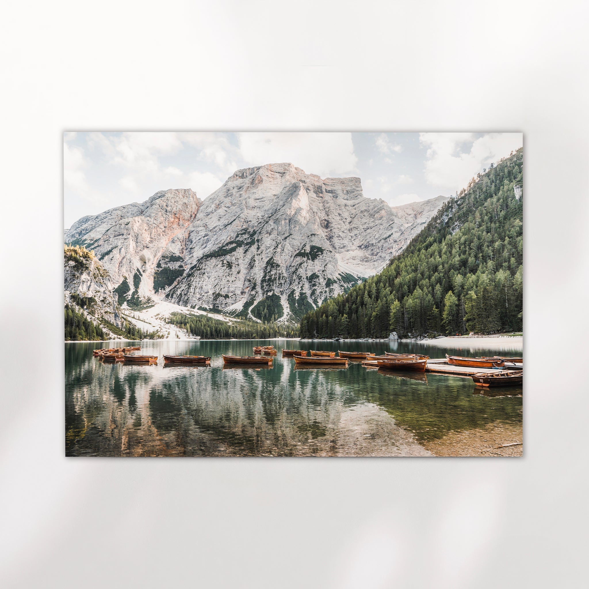Lago di Braies Dolomites Print – Alpine Lake Photography Wall Art