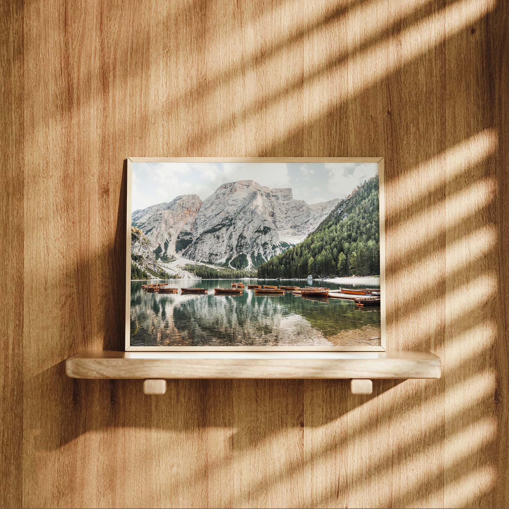 Lago di Braies Dolomites Print – Alpine Lake Photography Wall Art