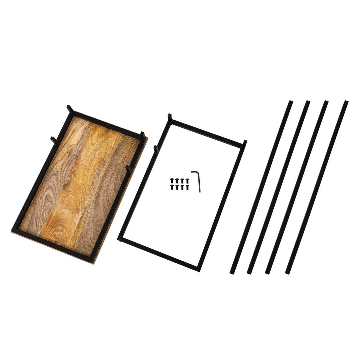 Beistelltisch - Laptoptisch - 25x60x40cm - "Toronto" aus recyceltem Mangoholz und Metall