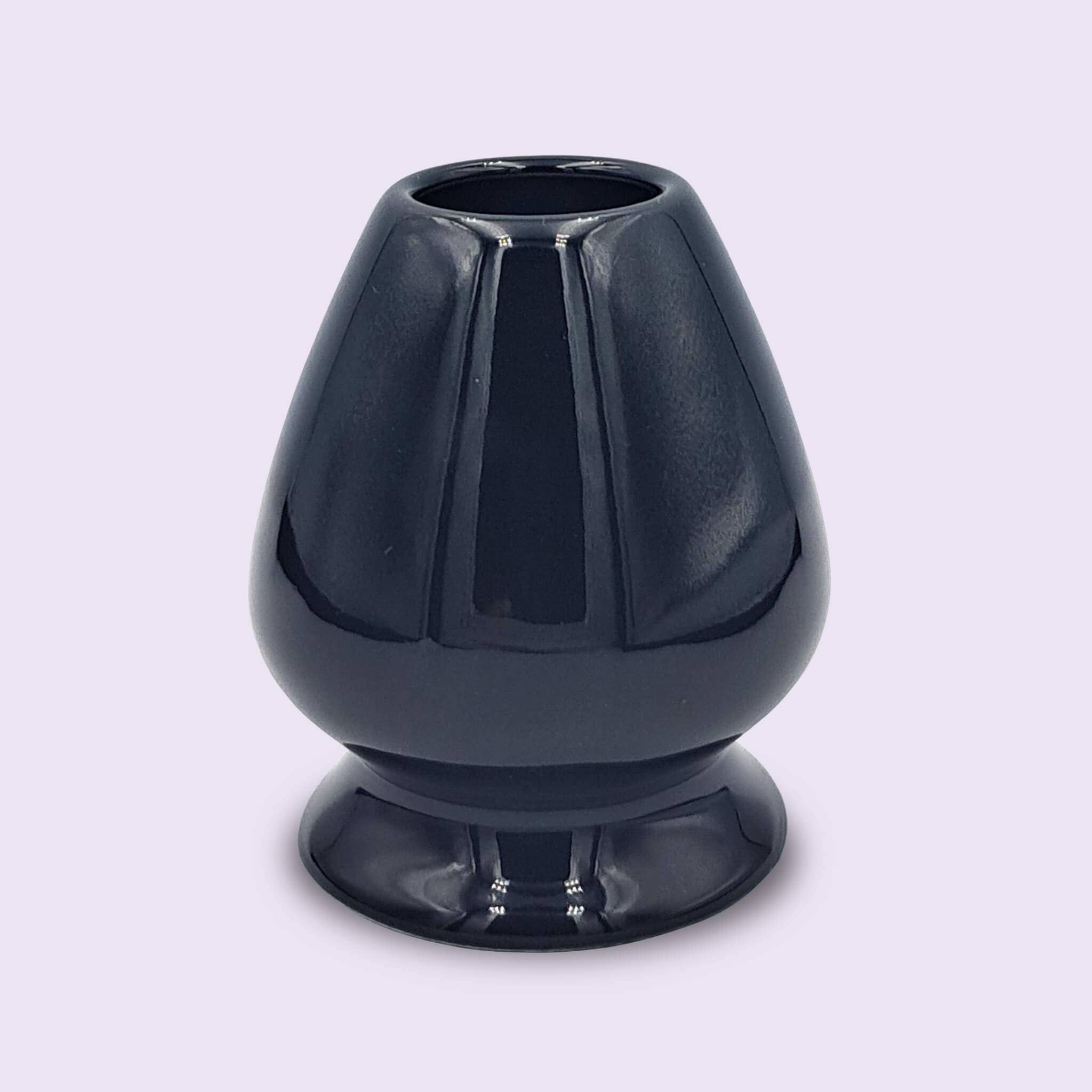 Matcha Besen Halter Kusenaoshi Schwarz aus Keramik