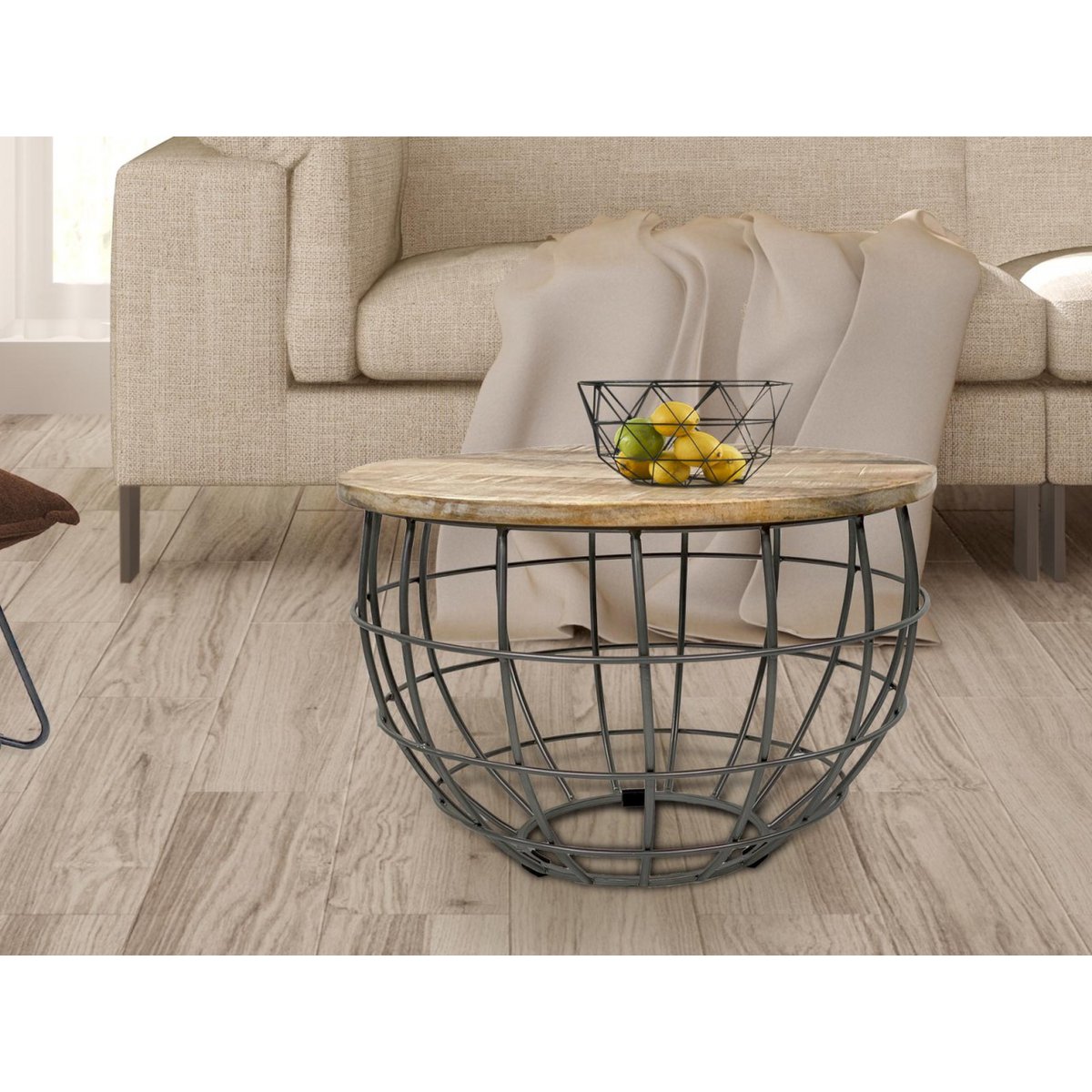 Beistelltisch - nachhaltig Couchtisch Wohnzimmer-Tisch - rund - Lexington - ø 55 cm