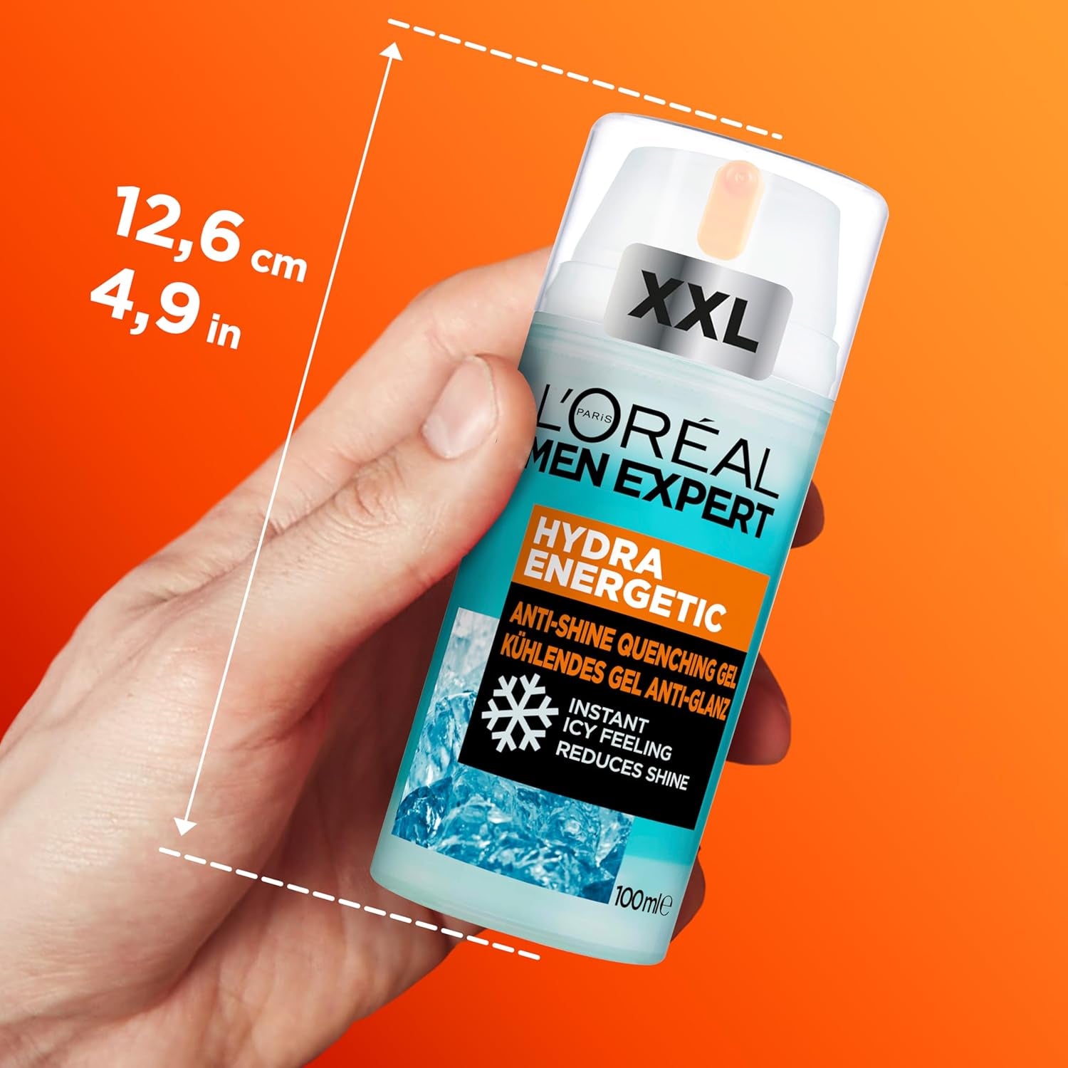 L'Oréal Men Expert XXL Kühlende Gesichtspflege Anti-Glanz Für Männer, Erfrischendes Und Mattierendes Gesichtsgel, Gesichtscreme Für Herren, Hydra Energy, [Amazon Exclusive], 1 X 100 Ml