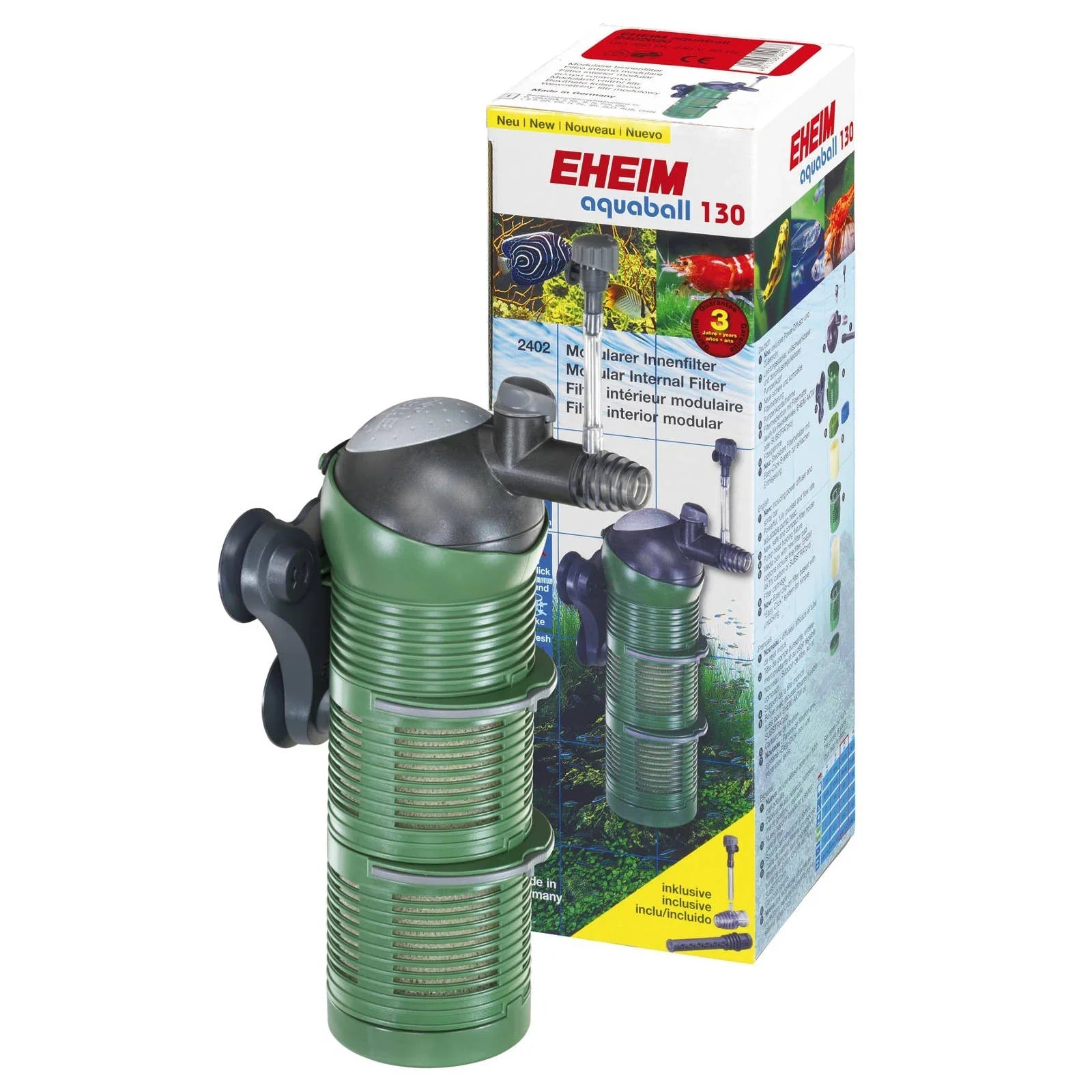 EHEIM aquaball 130 Innenfilter mit 2x Filterpatrone und Media-Box - Japankoi.net