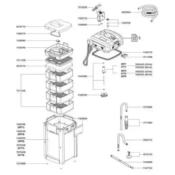 EHEIM Filterbehälter mit Heizer f. prof. 3 250T