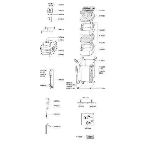 Eheim Schwimmkörper, Feder und Halter für 2026/2028/2126/2128 - Japankoi.net