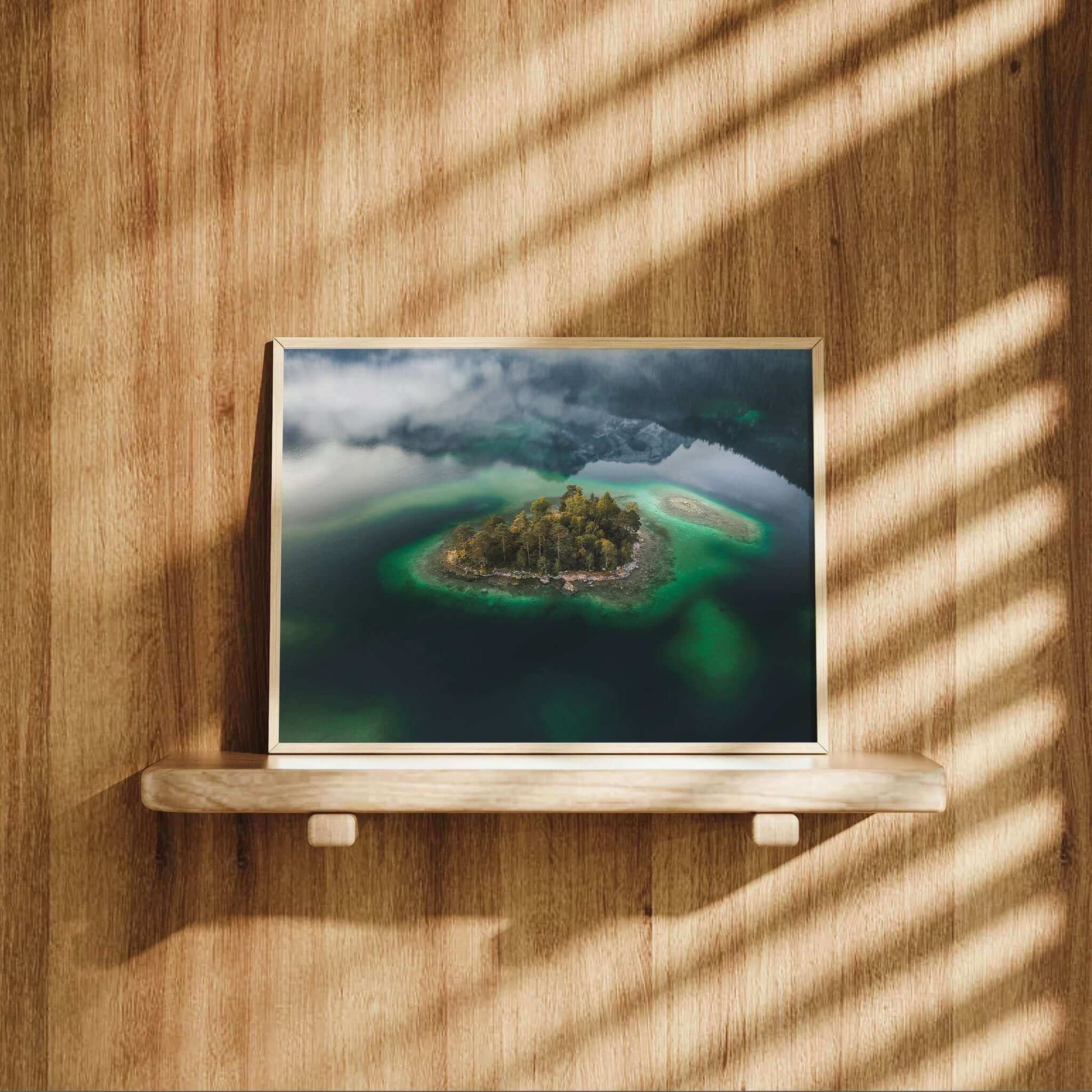 Eibsee Aerial Island Print – Bavarian Alps Landscape Photography Wall Art by Chamonix Prints