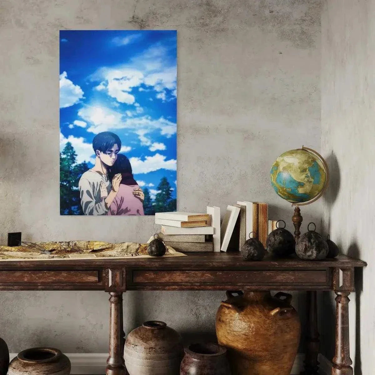 Eren & Mikasa - Anime Leinwandbild by SimpleCanvas