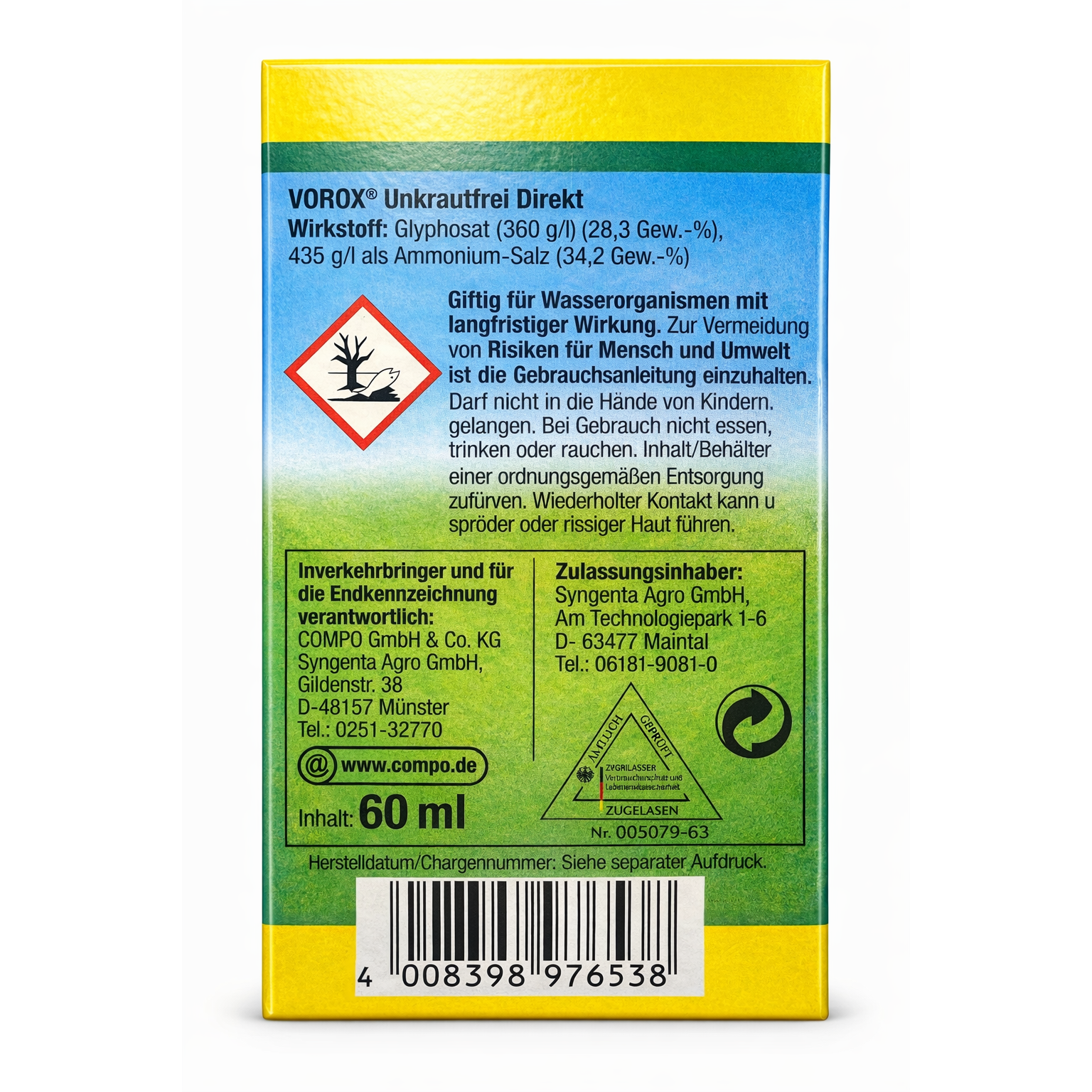 Compo VOROX® UnkrautfreiDirekt 15 ml für 30 m²