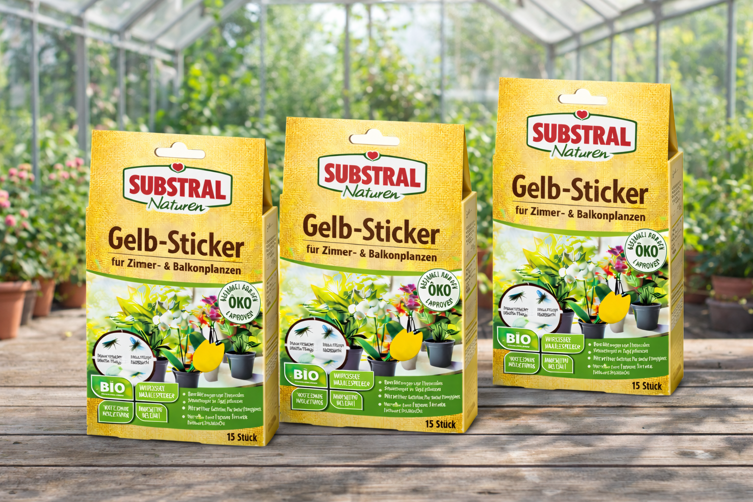 SUBSTRAL® Naturen® Gelb-Sticker 3 x 15 Stück