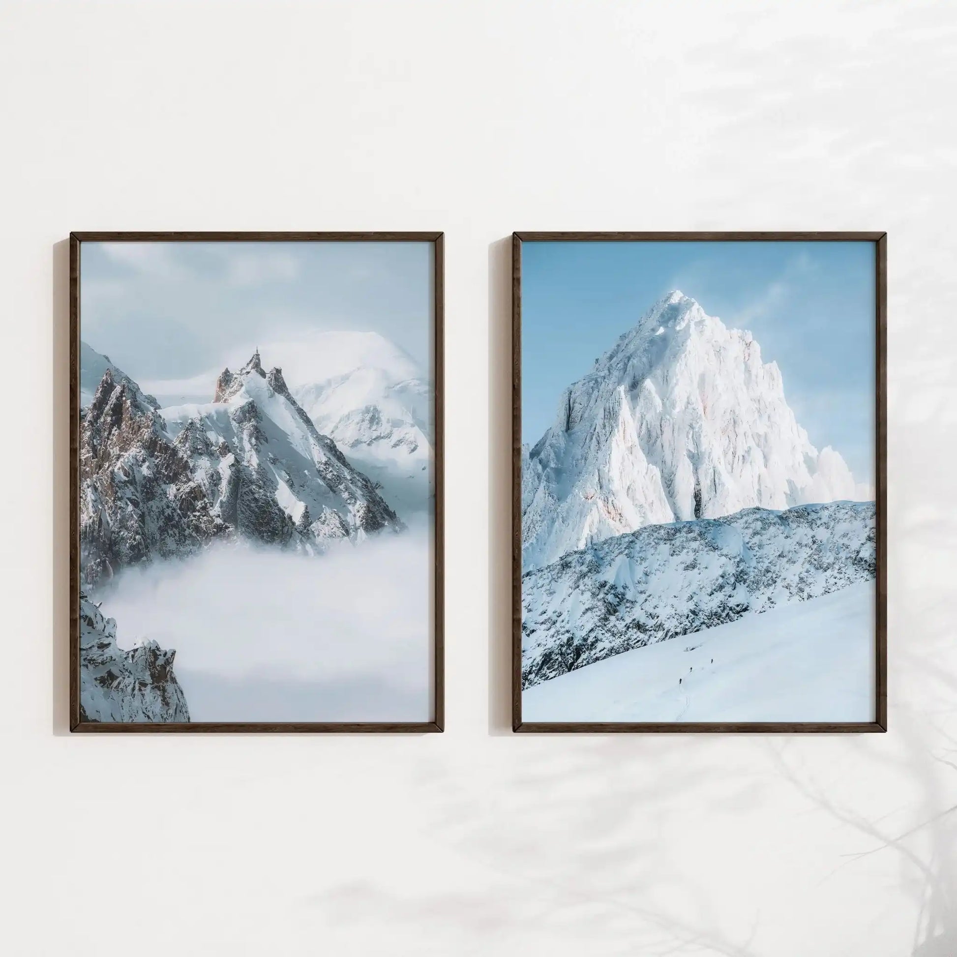 Aiguille du Midi and Grands Montets Mountain Wall Art | Nature Photography Print Set by Chamonix Prints