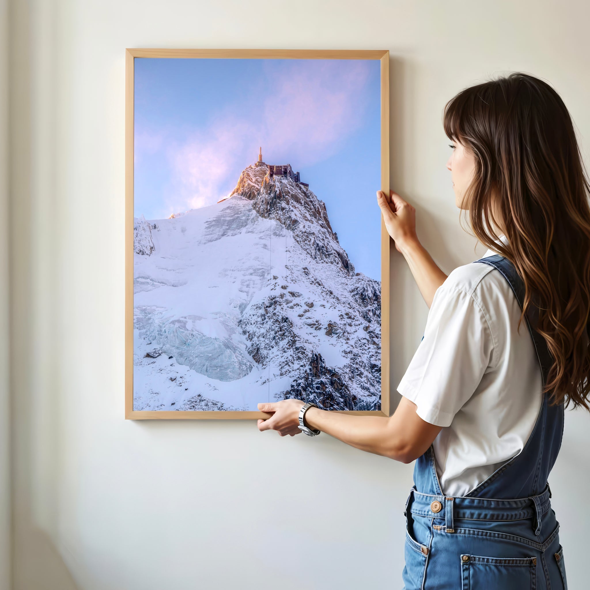 Aiguille du Midi Wall Art – Winter Alpine Mountain Print