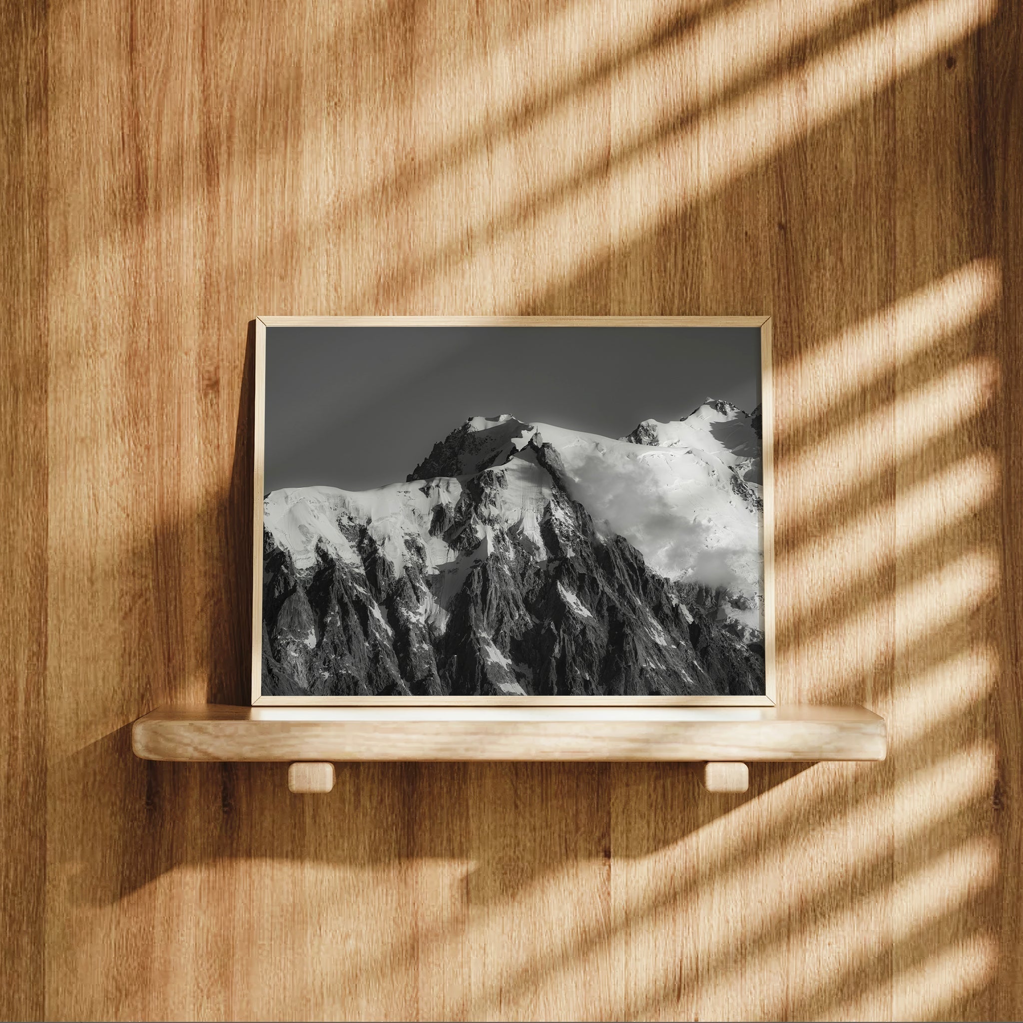 Aiguille du Midi Wall Art - Black and White Chamonix Mountain Photography Print
