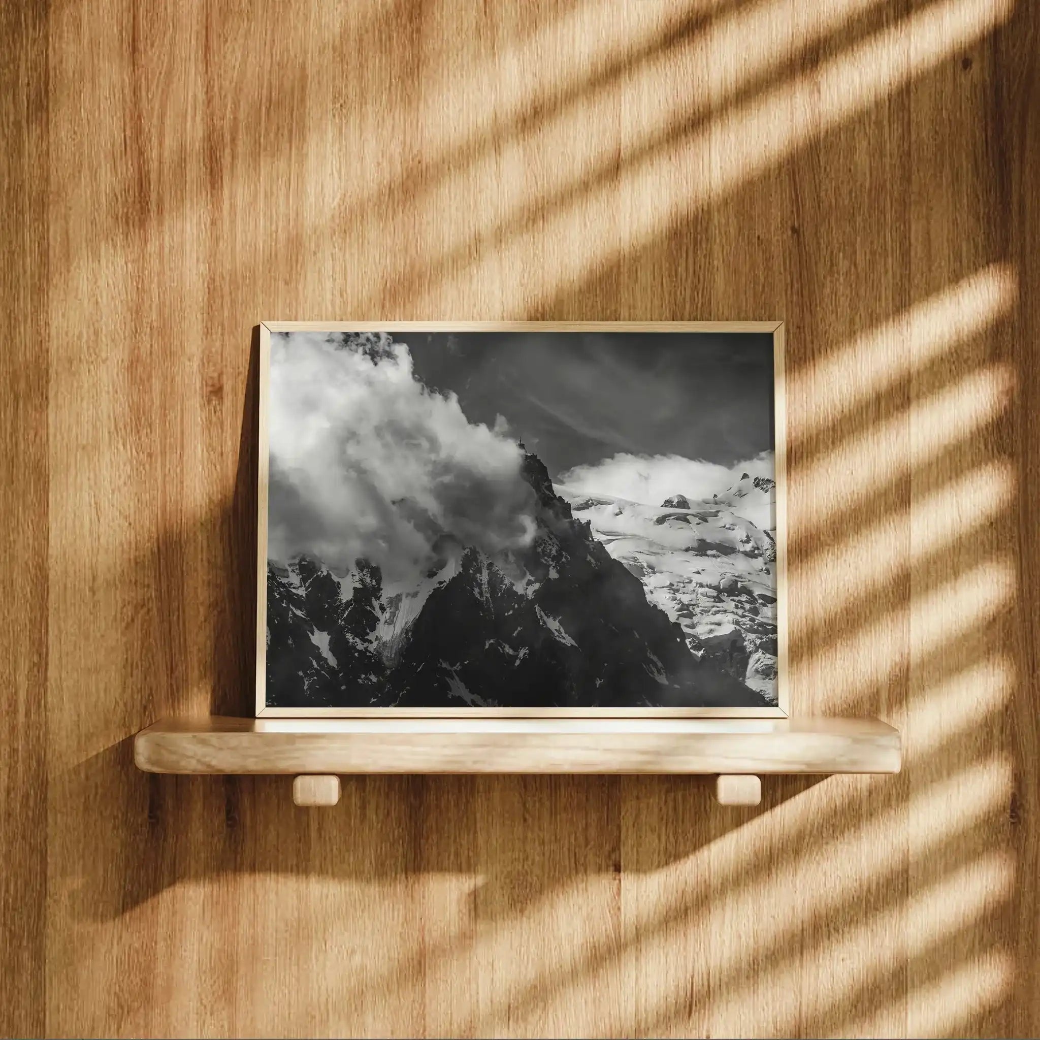 Aiguille du Midi Wall Art Print – Black and White Mountain Photography by Chamonix Prints